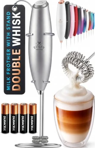 Excellent Powerful Milk Frother Wand With Duracell Batteries Long-Lasting
