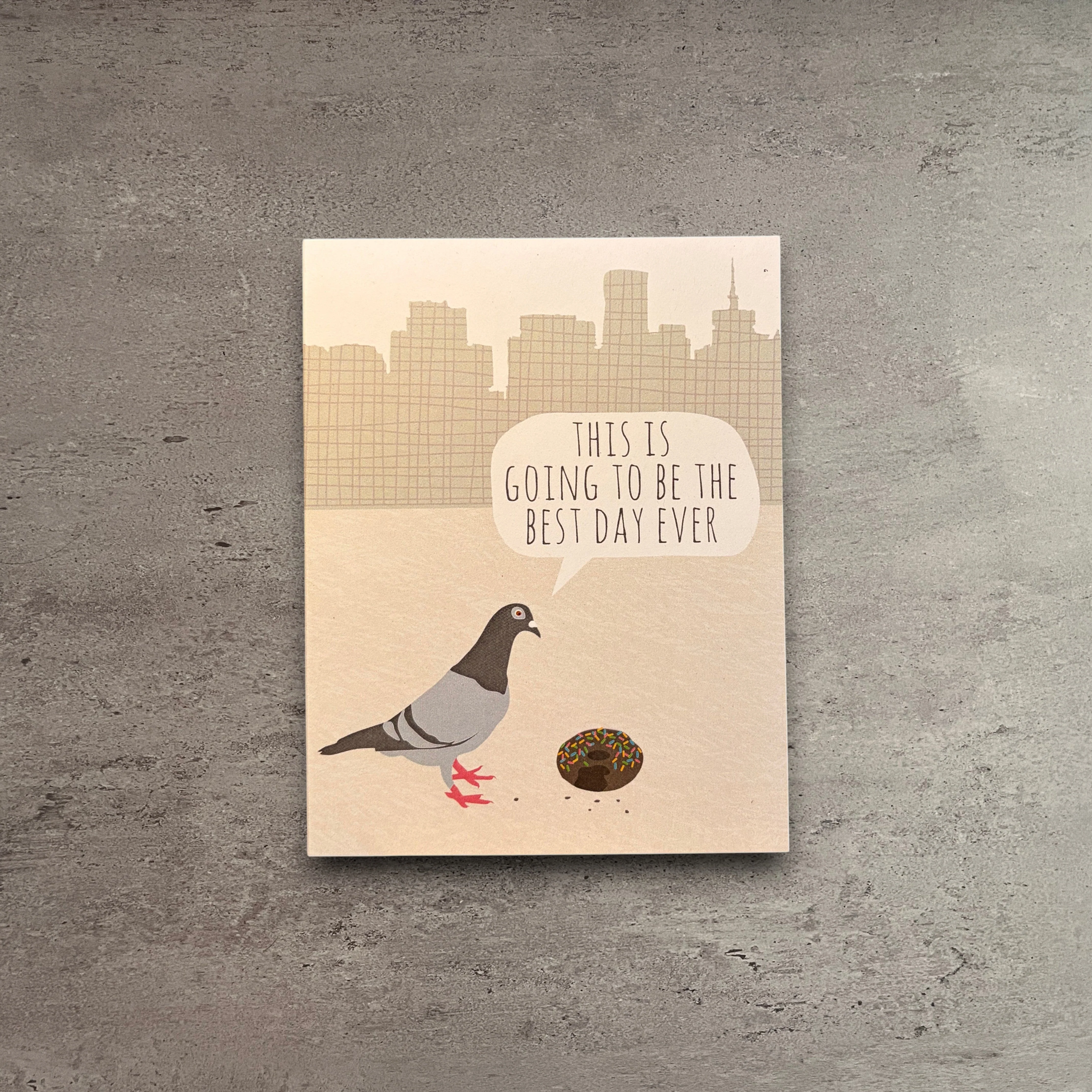 Luxury Pigeon Donut Birthday Card Reusable
