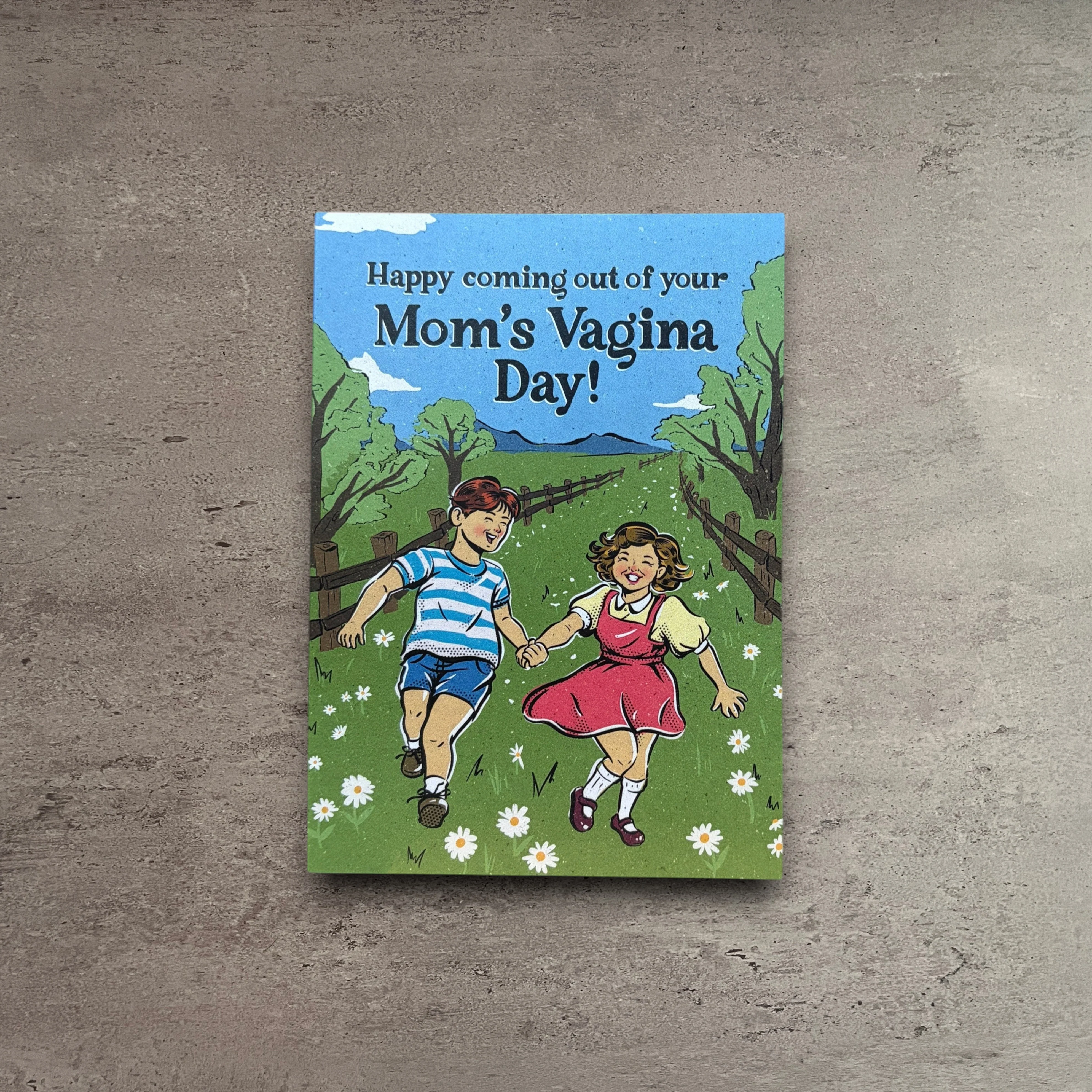 Casual Happy Coming out of Mom's Vagina Birthday Card Smooth