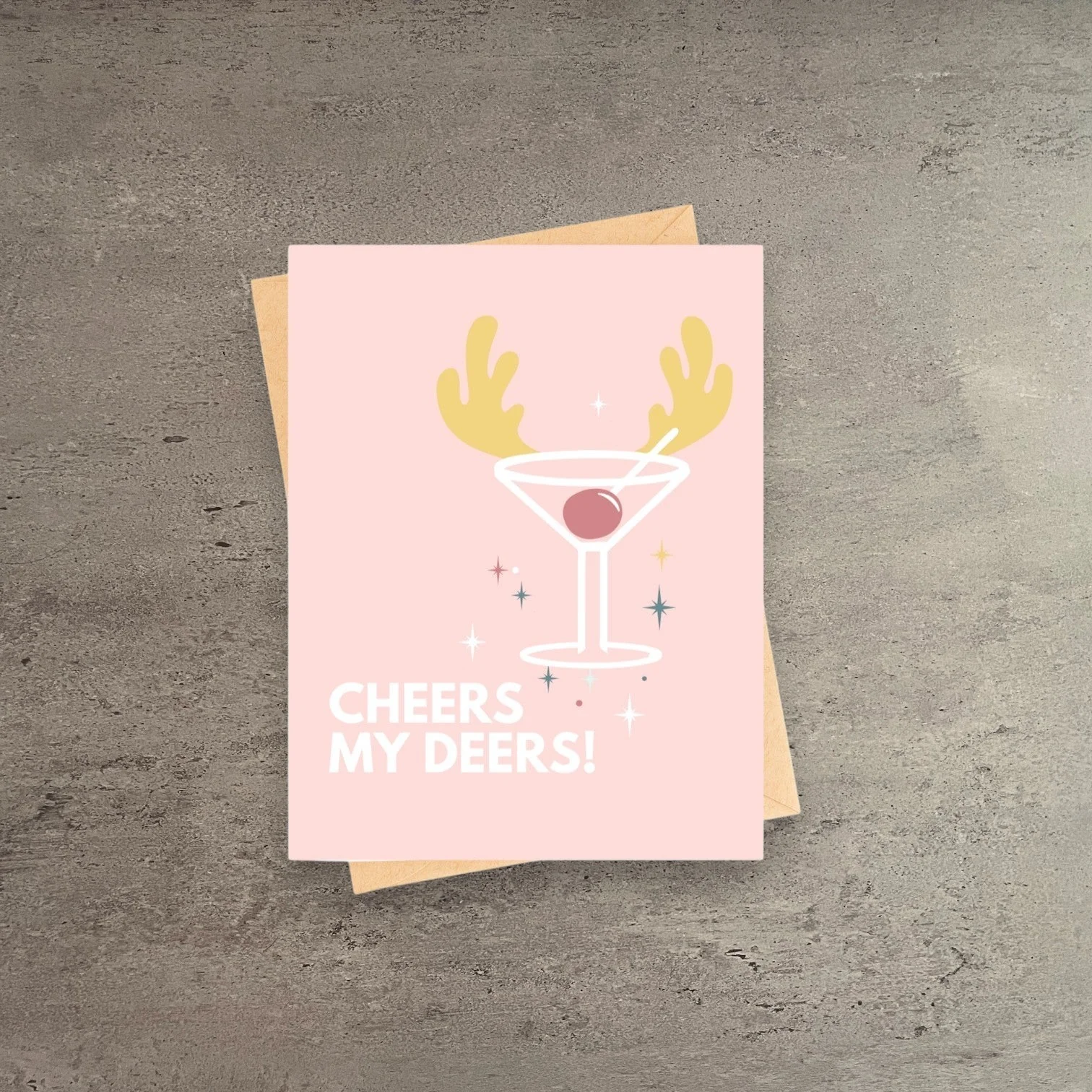 User-Friendly Cheers My Deers Cocktail Holiday Greeting Card Official