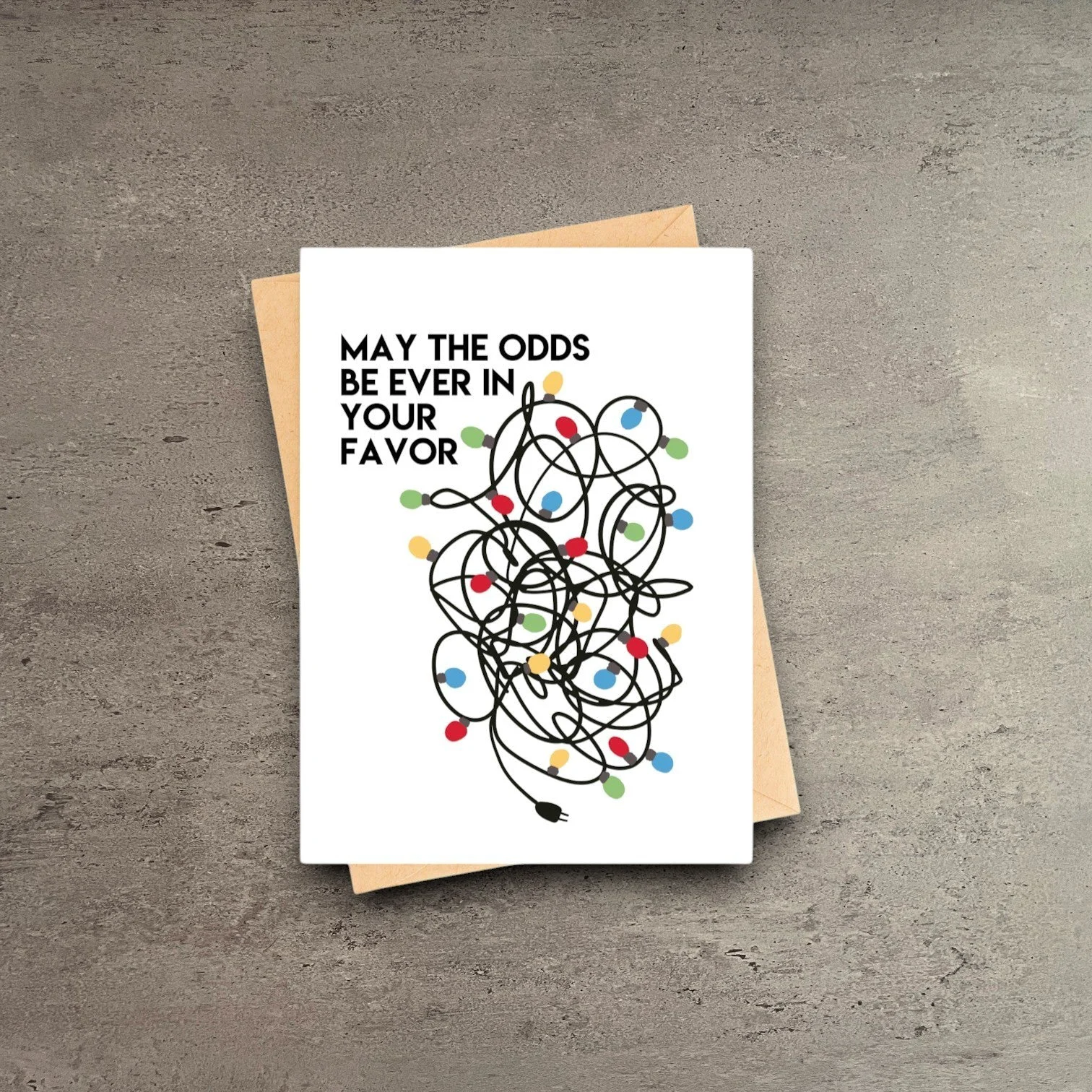 Artisan Tangled Lights Funny Christmas Card Refined