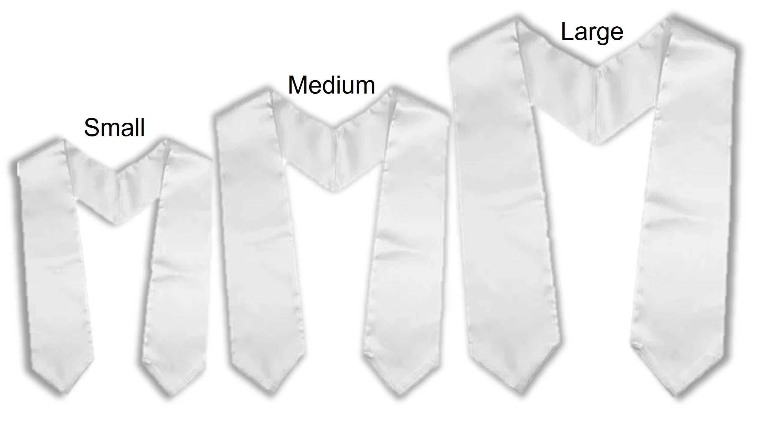 Trendy White Sublimation Graduation Stole - 3 Sizes Efficient