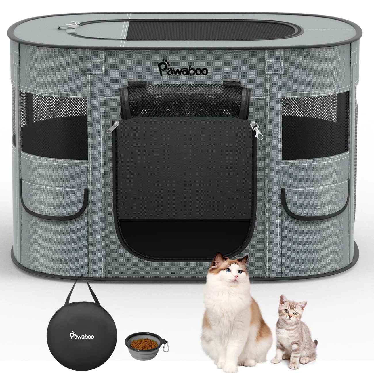 Fashionable Pawaboo Dog Playpen - Portable Indoor Outdoor Pet Pen 600D Oxford Original Design