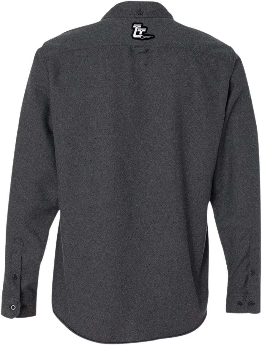 Solid THROTTLE THREADS Drag Specialties Flannel Shirt - Charcoal - Large DRG24S82CHLR Fashionable