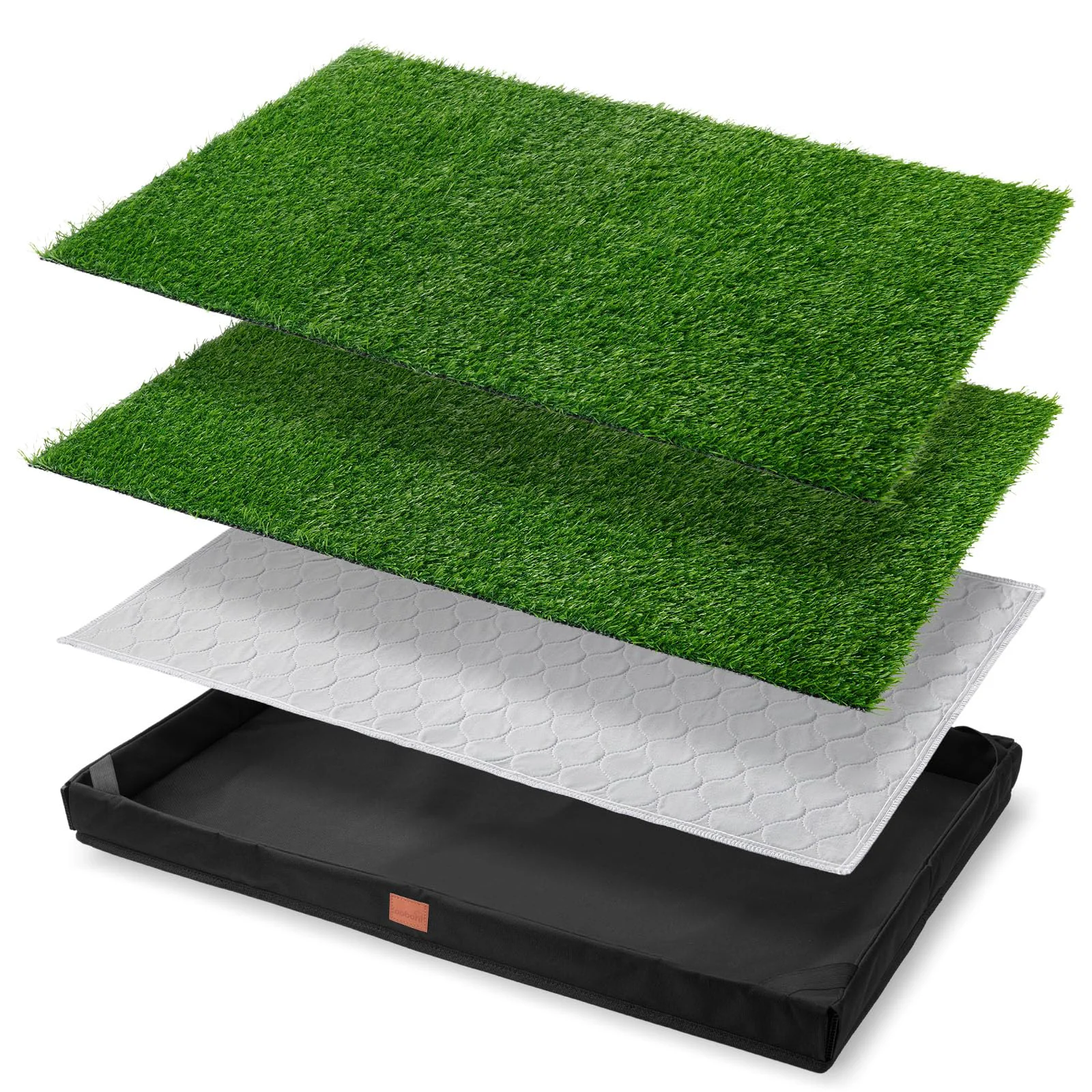 Fashionable LOOBANI Dog Grass Pad with Tray — Lightweight Easy-Clean Potty Training for Apartments Long-Lasting