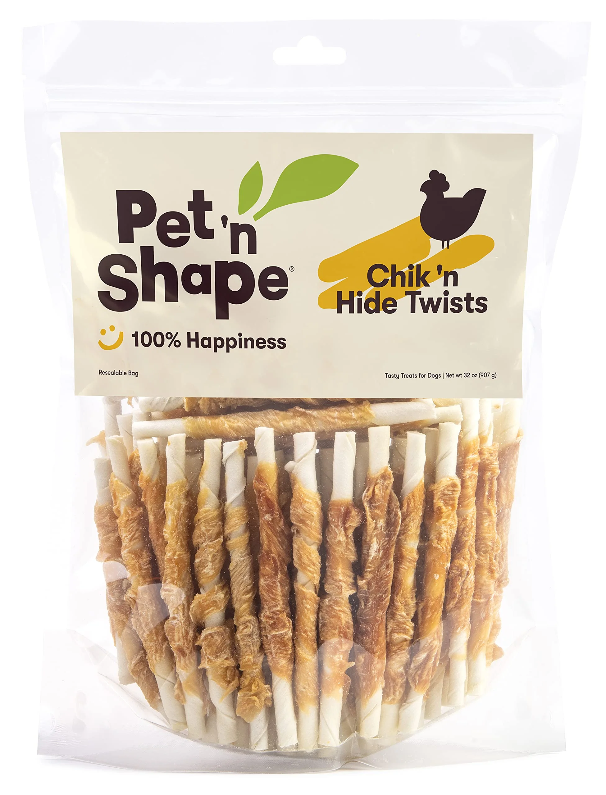 Refined Pet 'n Shape Hide Twists – Chicken Wrapped Rawhide Dog Treats Small Twist 2 lb First-Class