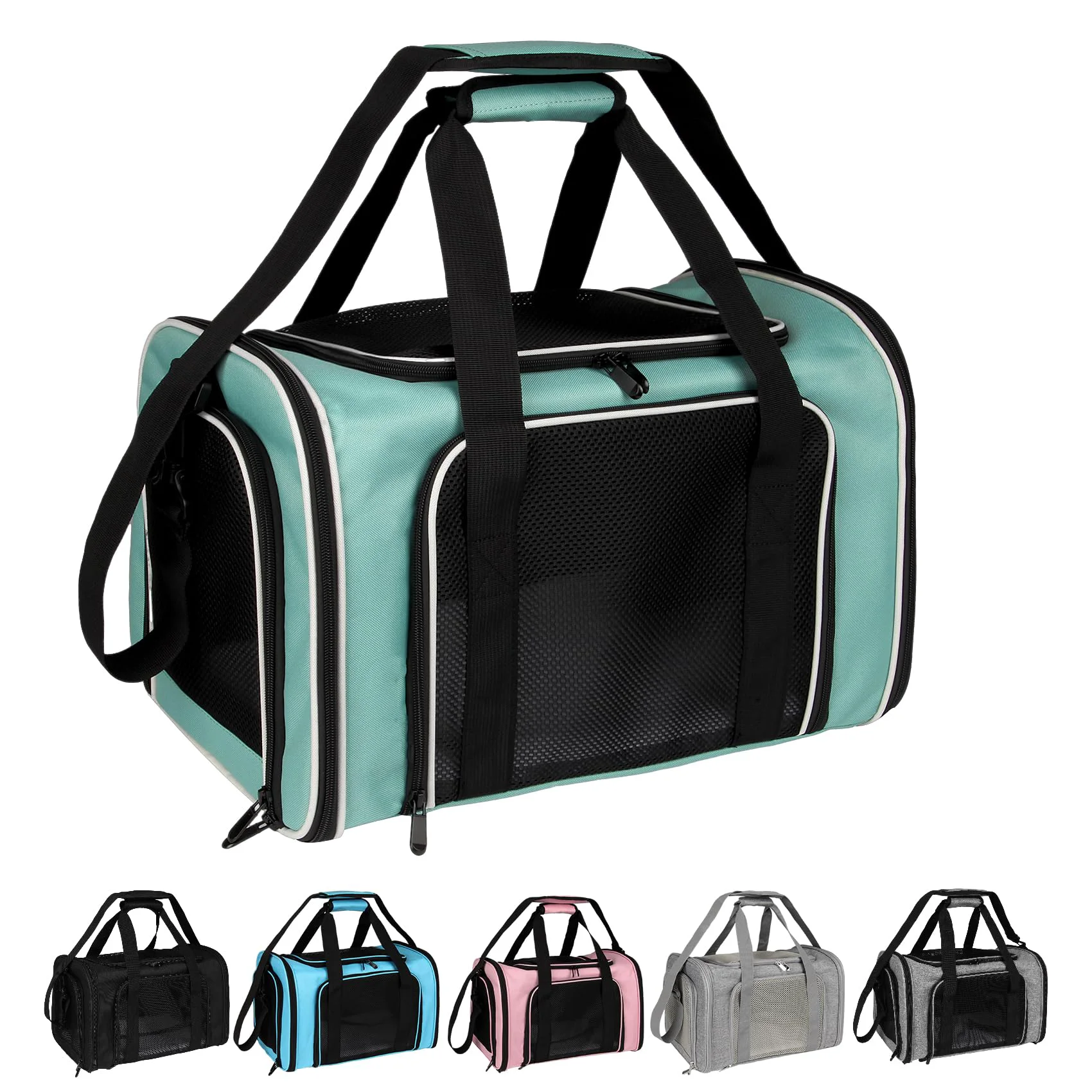 Smart Top tasta Dog Cat Carrier – Soft Sided Travel Carrier Airline Green Large Artisan