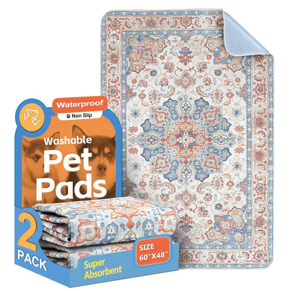 Trendy ULIGOTA Washable Dog Pee Pads 60x48 – 2-Pack Reusable Non-Slip Waterproof Training Pads Refined