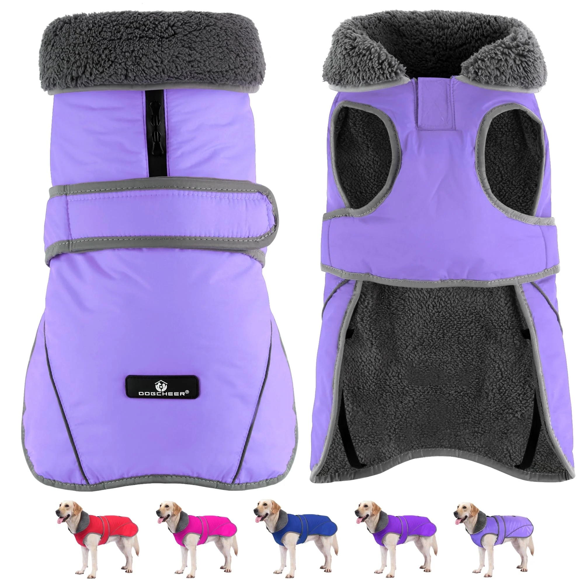 Dependable Dogcheer Waterproof Reflective Dog Coat - Taro Purple Winter Jacket for Small to 2XL High-Grade
