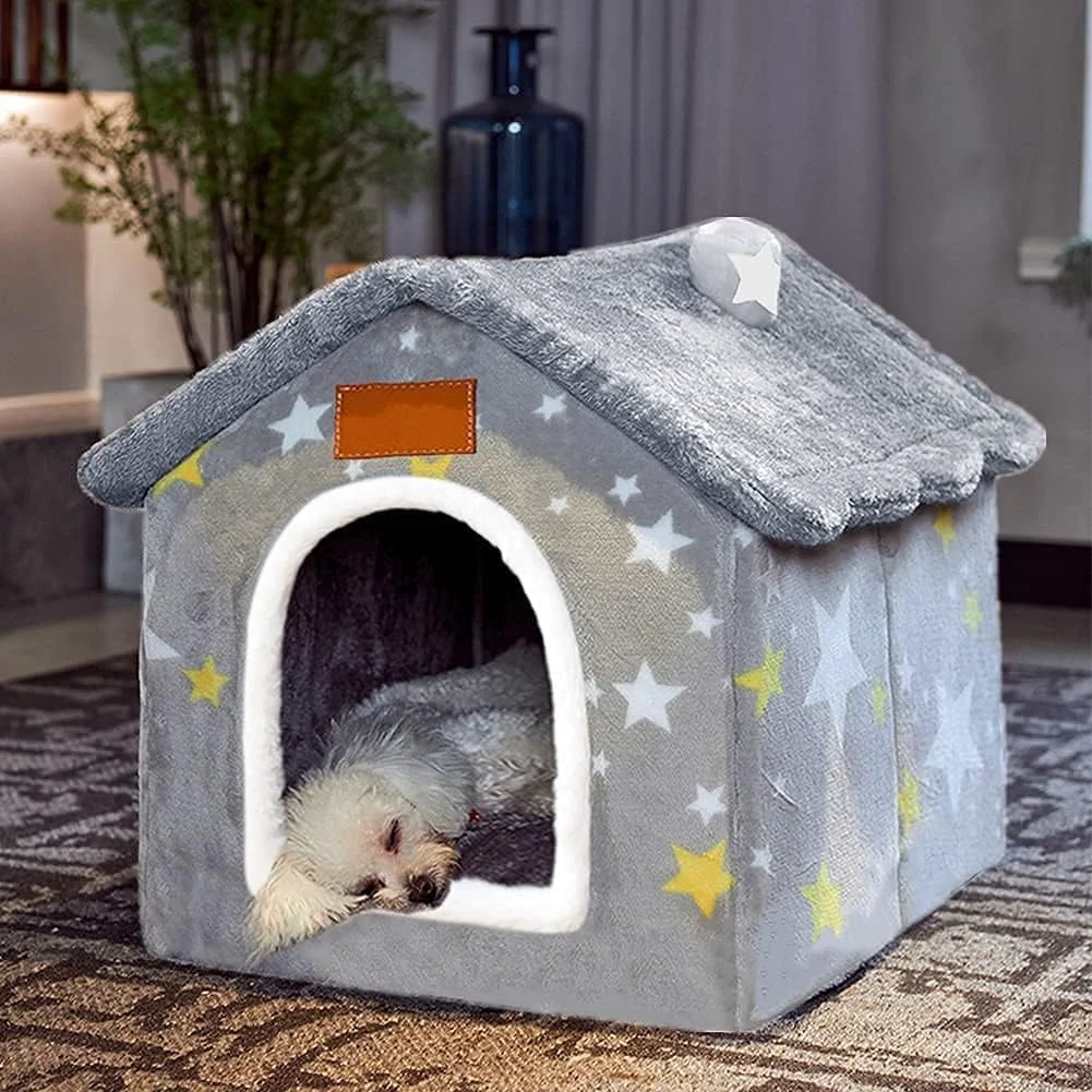 Eco-Friendly BXEBUI Dog House Indoor Memory Sponge – Foldable Kennel Bed for Dogs Cats Large Fine Crafted