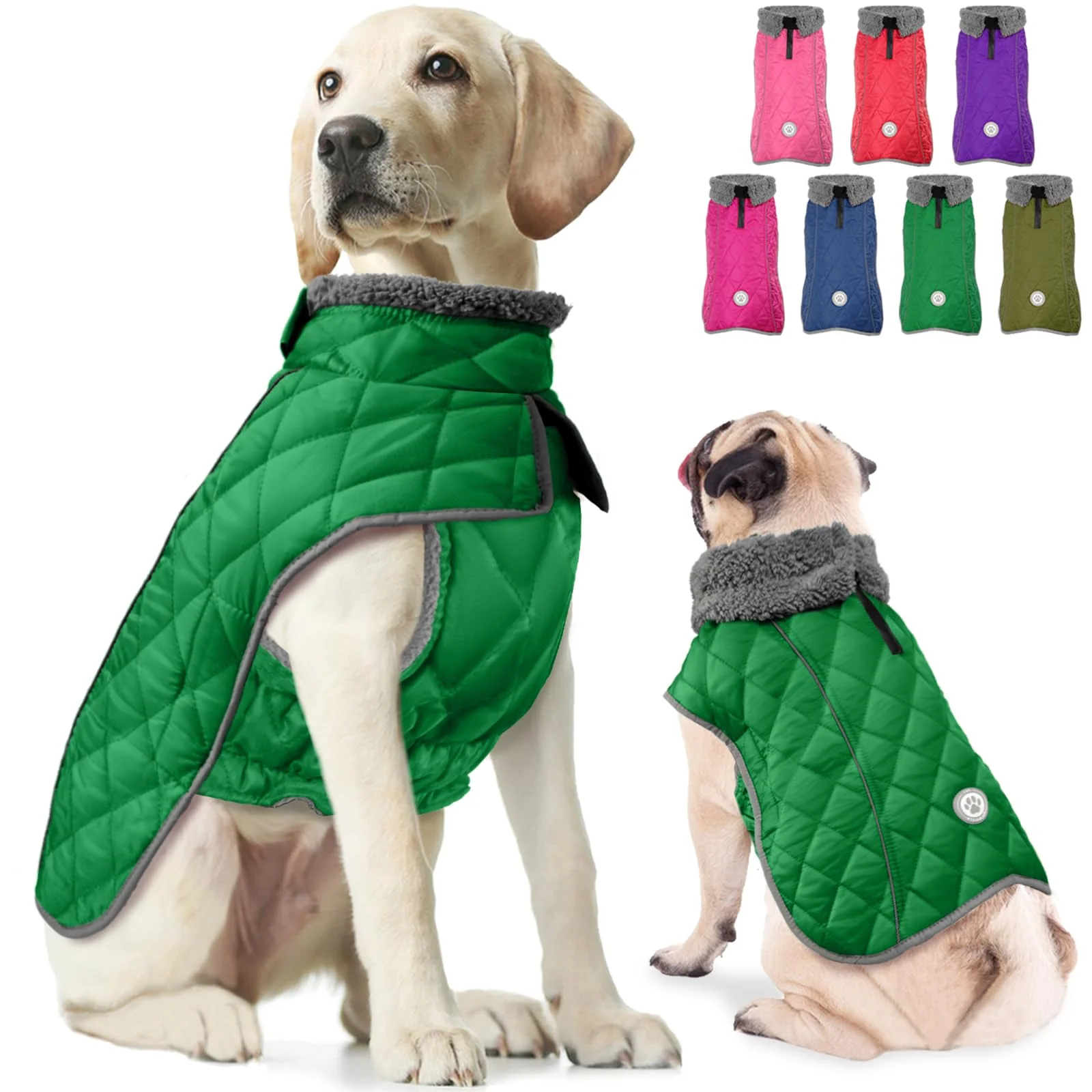 Safe Fragralley Dog Winter Coat Waterproof Reflective Fleece Jacket with Harness Hole XS–XXXL Breathable