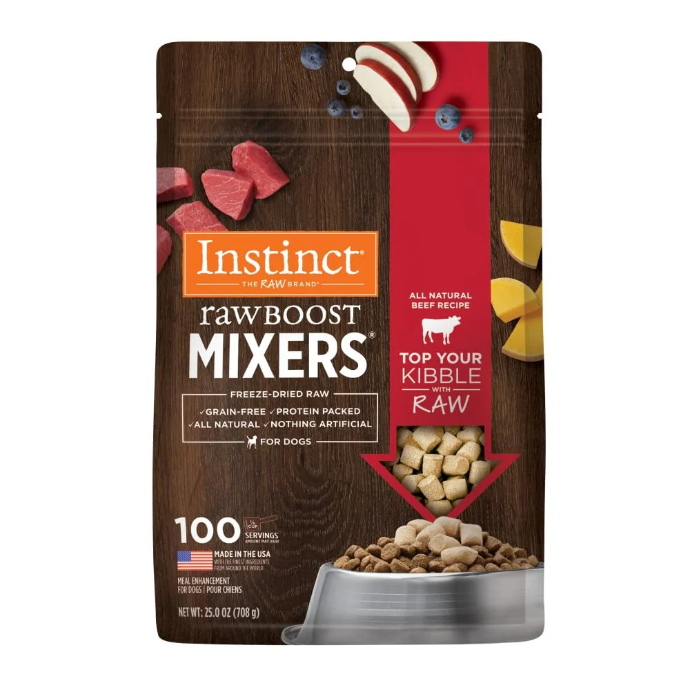 Contemporary Instinct Raw Boost Mixers - ze-Dried Beef Topper Grain 25 oz Unique