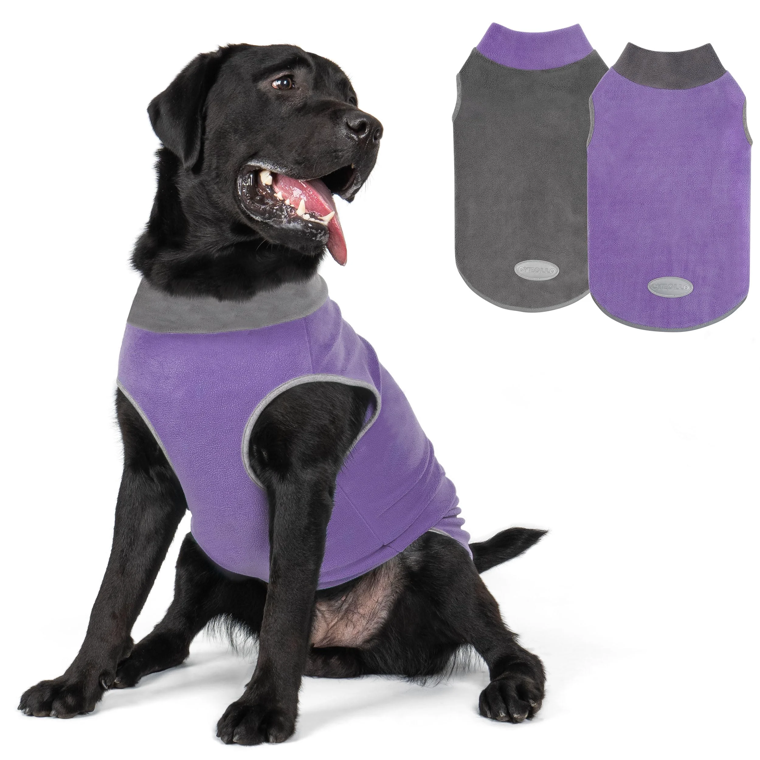 Superior cyeollo 2-Pack Fleece Dog Sweater – Reflective Lightweight XXXL for Large Dogs Secure