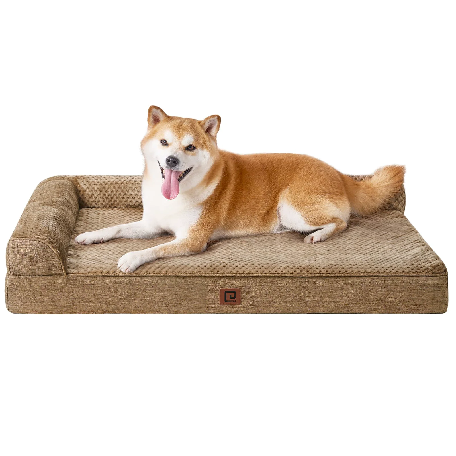 Quality EHEYCIGA Memory Foam Dog Bed for Large Dogs – Orthopedic Waterproof Layer Washable Cover Non-Slip 36x27x6 in Camel User-Friendly