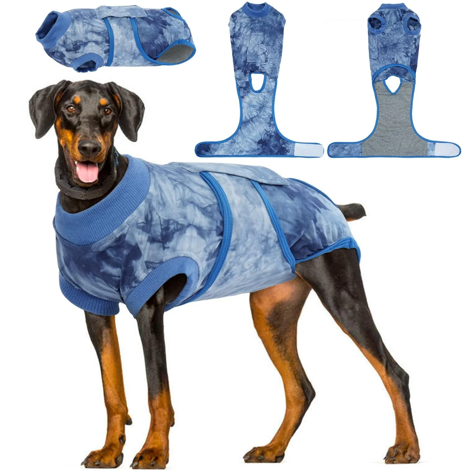 High-Quality Kuoser Dog Surgery Recovery Suit – Anti-Licking Post-Op Bodysuit for Dogs Blue Tie Dye 2XL Crafted
