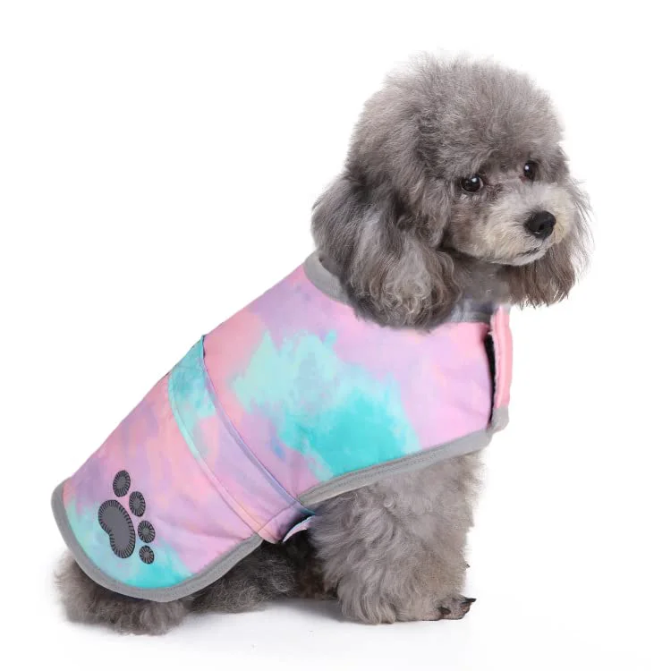 Genuine Queenmore Dog Winter Coat - Waterproof Reversible Fleece Jacket Tie-Dye 2XL Detailed