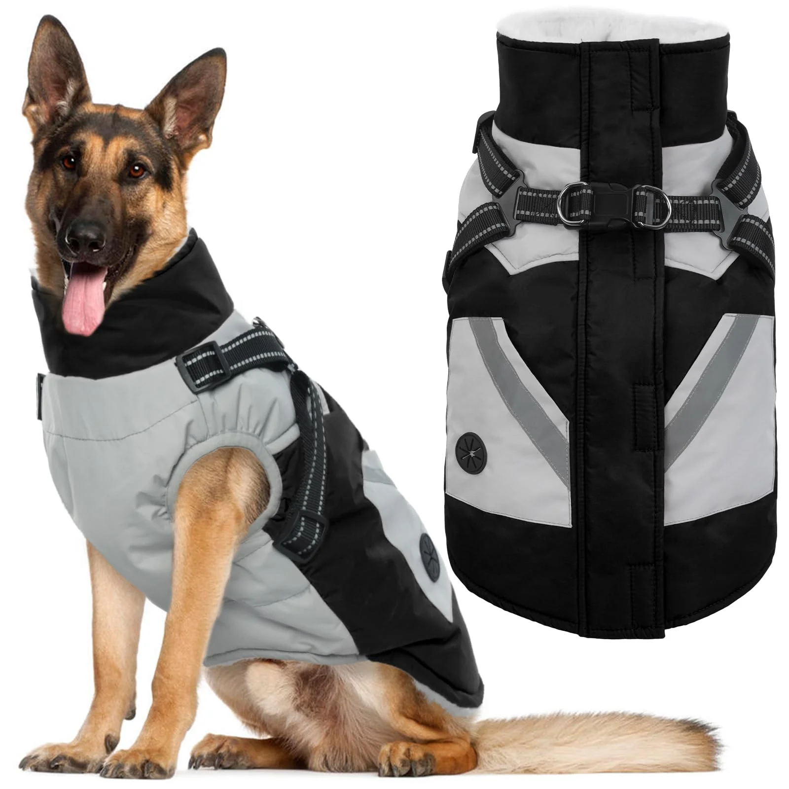 Top-Quality IECOii Dog Coat Winter Waterproof XL - Zip Up Vest for Large Dogs Beagle Border Collie Classic