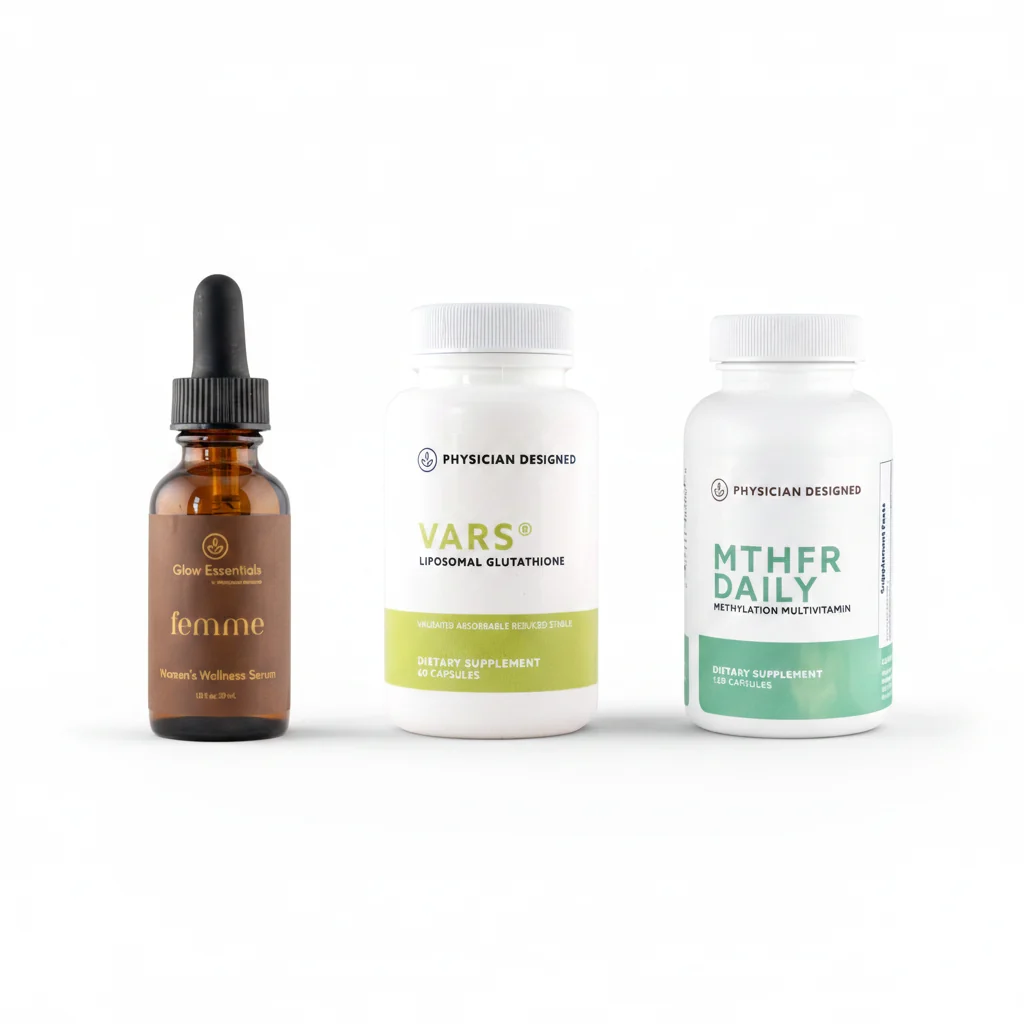 Detailed Femme VARS Glutathione MTHFR Daily — Hormonal Balance Skin Stack Fashionable
