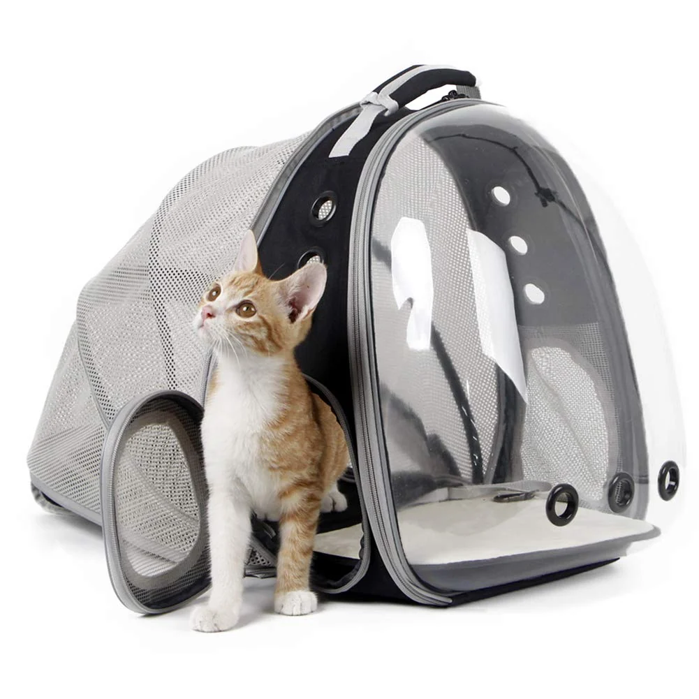 Practical halinfer Back Expandable Cat Backpack Carrier — Fits Up to 12 lbs Space Capsule Bubble Window Functional