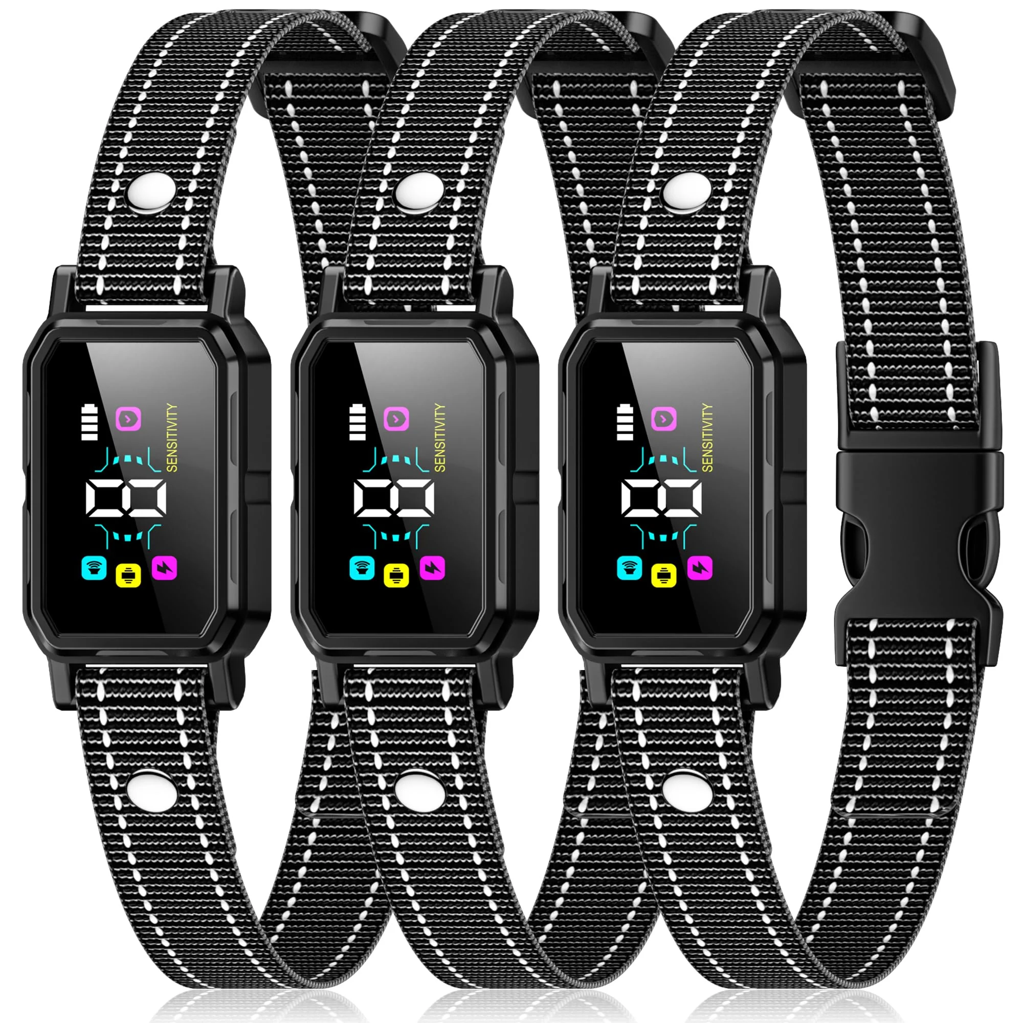 Prestigious DcvPlan 3-Pack Bark Collar for Large Dogs 8-120 lbs 5 Modes 5 Sensitivity Levels IP68 Waterproof Classic