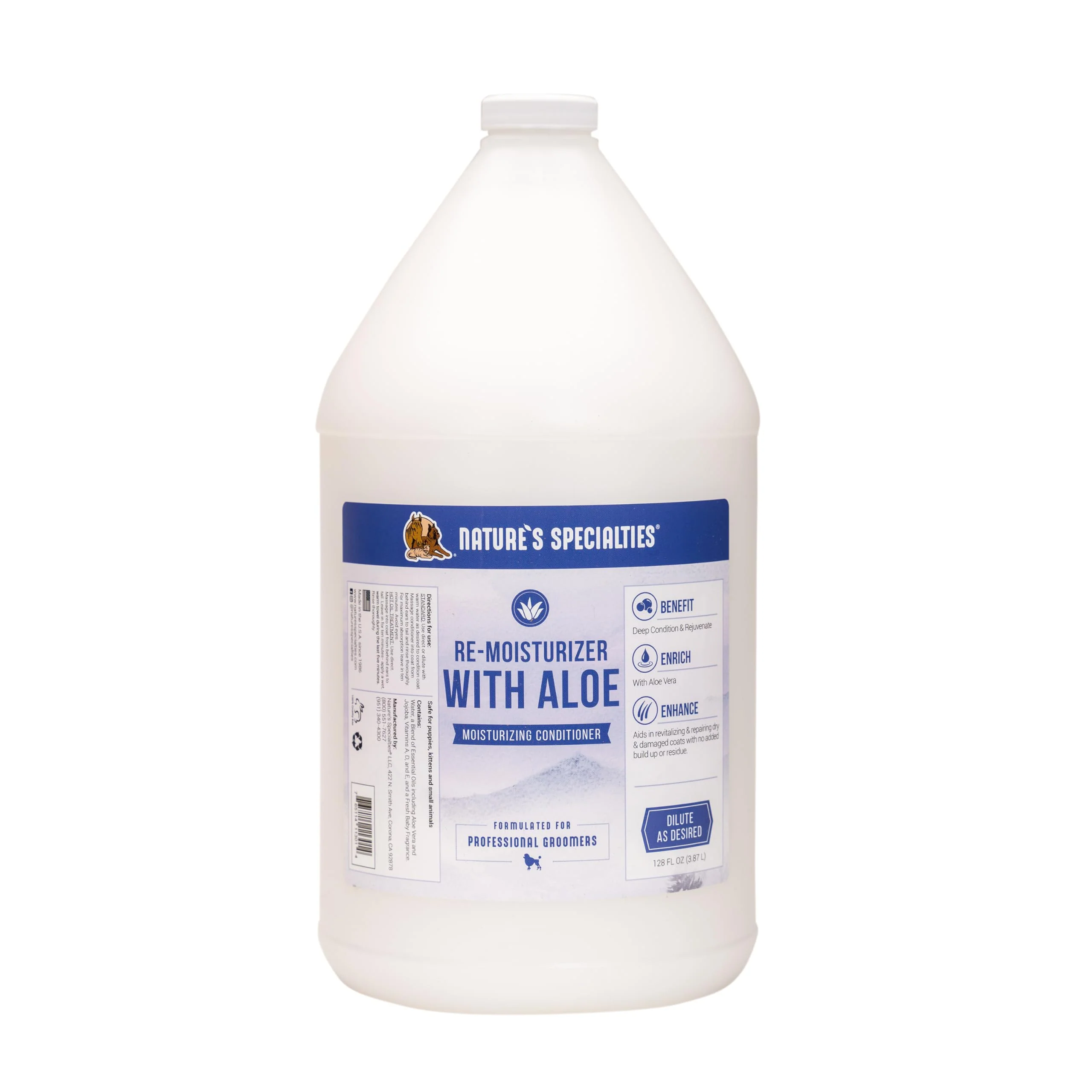 Secure Nature's Specialties Re-moisturizer with Aloe Conditioner for Dogs Cats – 1 Gal Non-Toxic Biodegradable Sophisticated