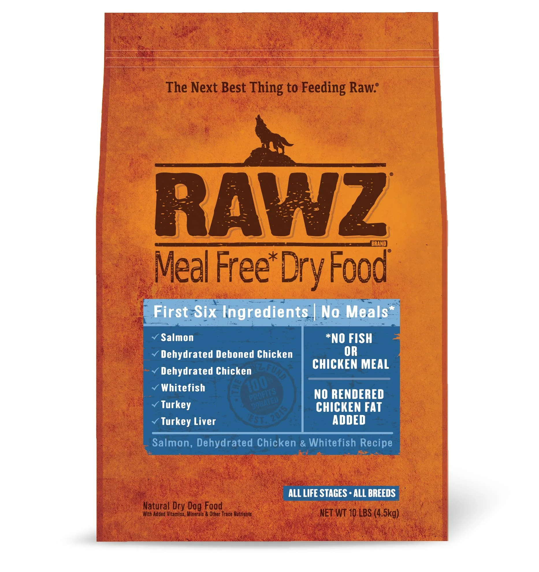 Prestigious Rawz Meal Dry Dog Food – 10 lb Chicken Salmon Whitefish Grain- Expertly Made