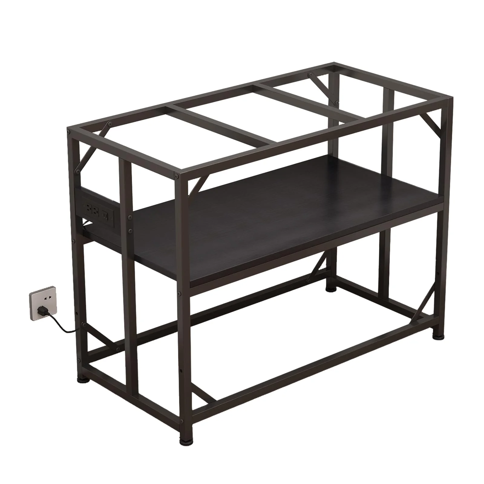 Relaxed METYERRY Sturdy Metal Aquarium Stand – 660LBS Power Outlets Adjustable Storage Black Traditional