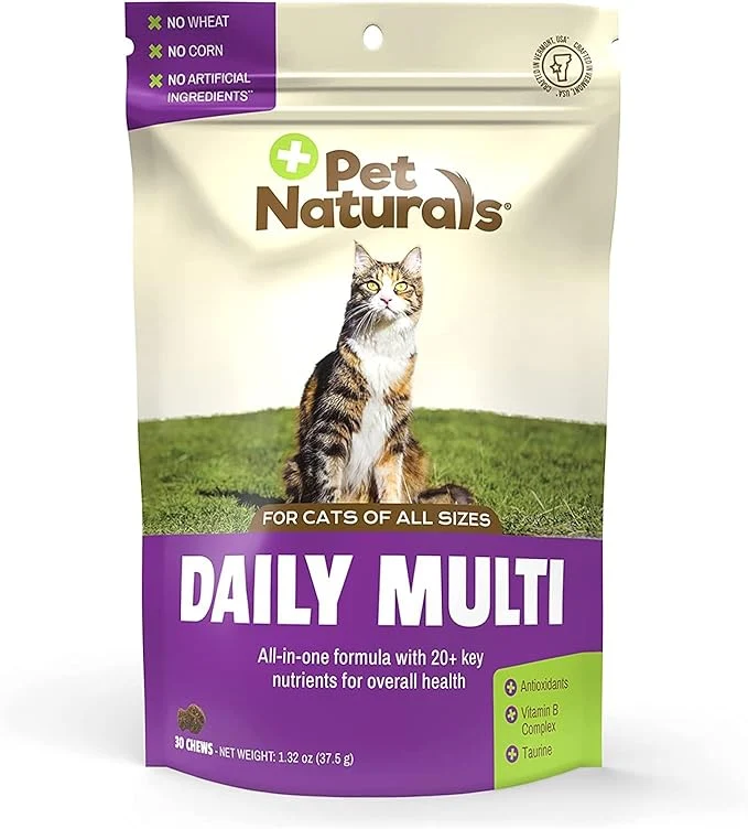 Superior Pet Naturals Daily Multivitamin for Cats with Biotin Taurine and Arginine 30 Fish Flavored Chews Pack of 12 About This Clean