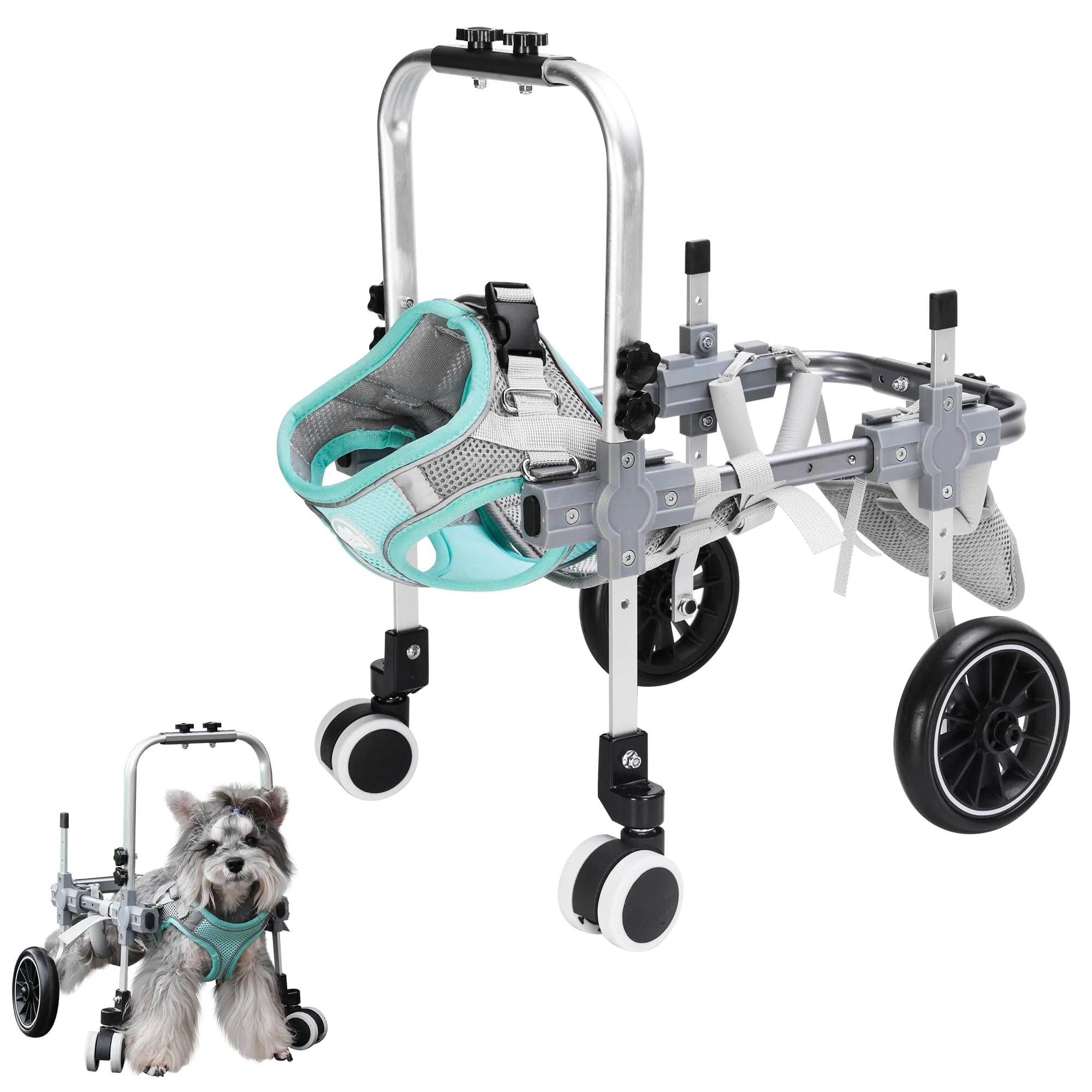 Trendy PTWSF Dog Wheelchair for Back Legs – Adjustable Four-Wheel Mobility Cart XS-L Clean