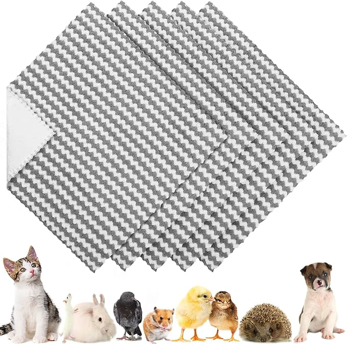 Elegant 5 Pcs Waterproof Guinea Pig Fleece Bedding Blankets Absorbent Guinea Pig Cage Liner Washable Small Animal Pee Pad Reusable Pet Blanket Wash Cloth Bedding Mat Pad Gray 12 x 12 Inch About ThisOverview Classic