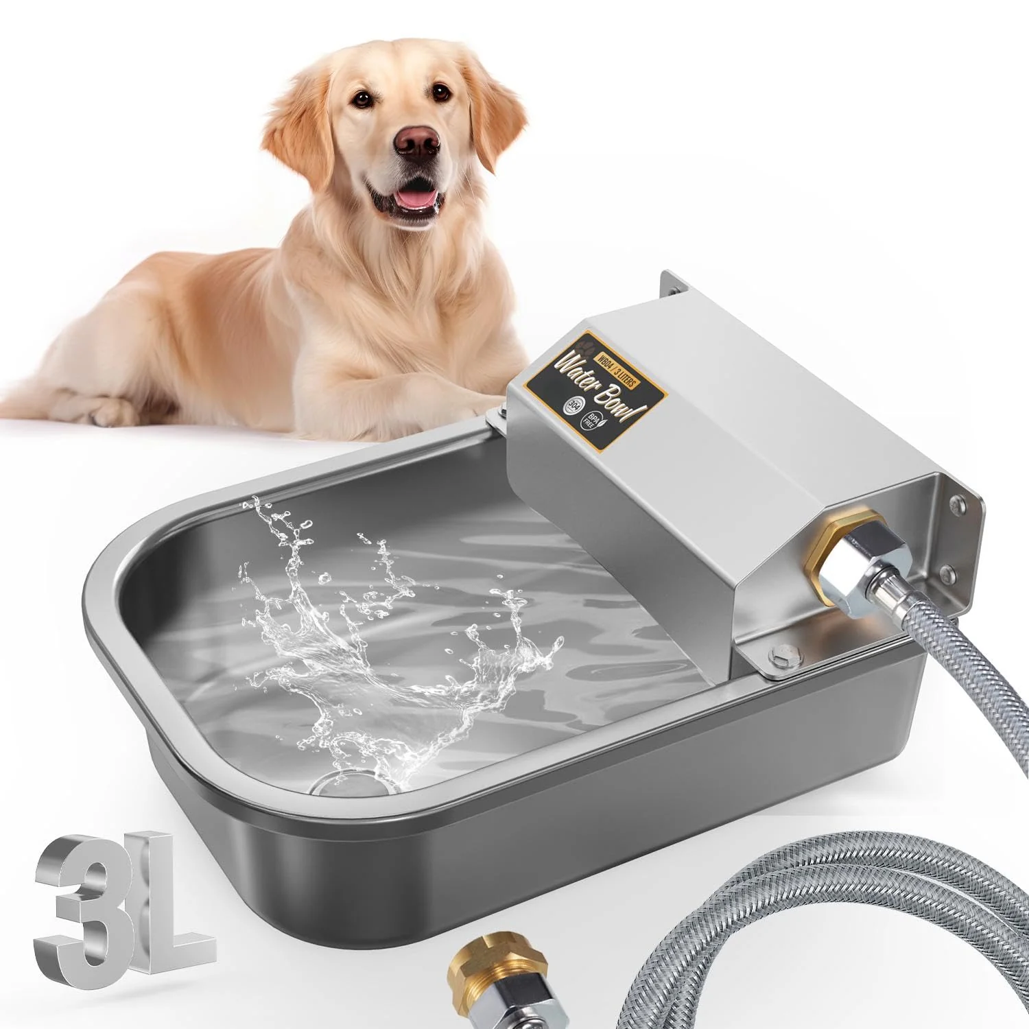 Official PETHIND Automatic Water Dispenser for Dogs – 3L Wall-Mount Stainless Waterer Luxury