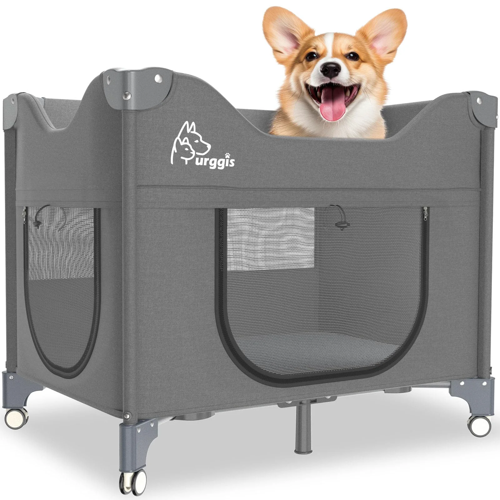 Optimized Furggis Upgraded Dog Bunk Bed – Portable Bedside Lounge for Pets Grey Reliable