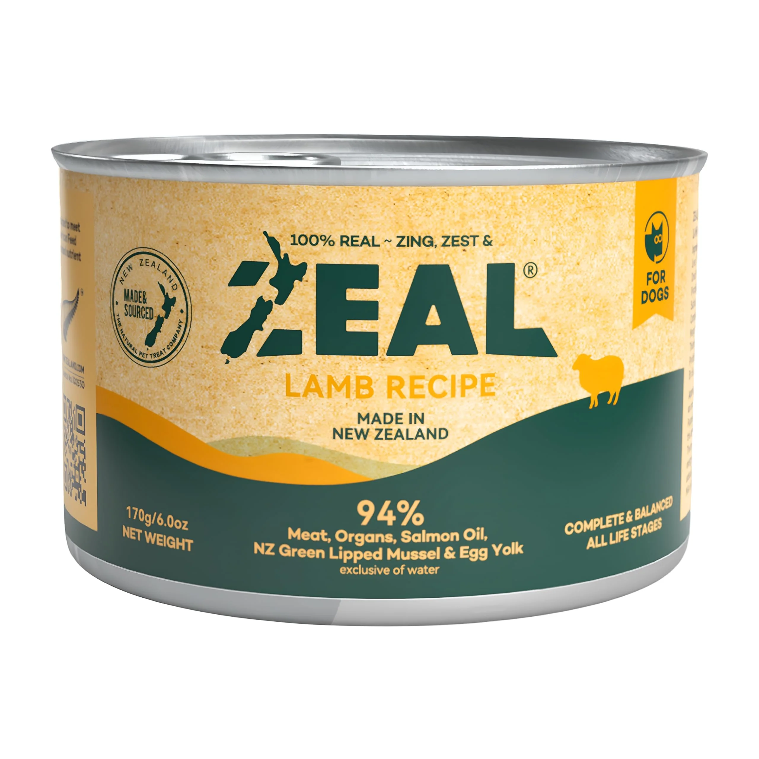 Smooth ZEAL New Zealand Canned Wet Dog Food – High-Protein Lamb Grain- with Superfoods 6oz Can 12-Pack Innovative
