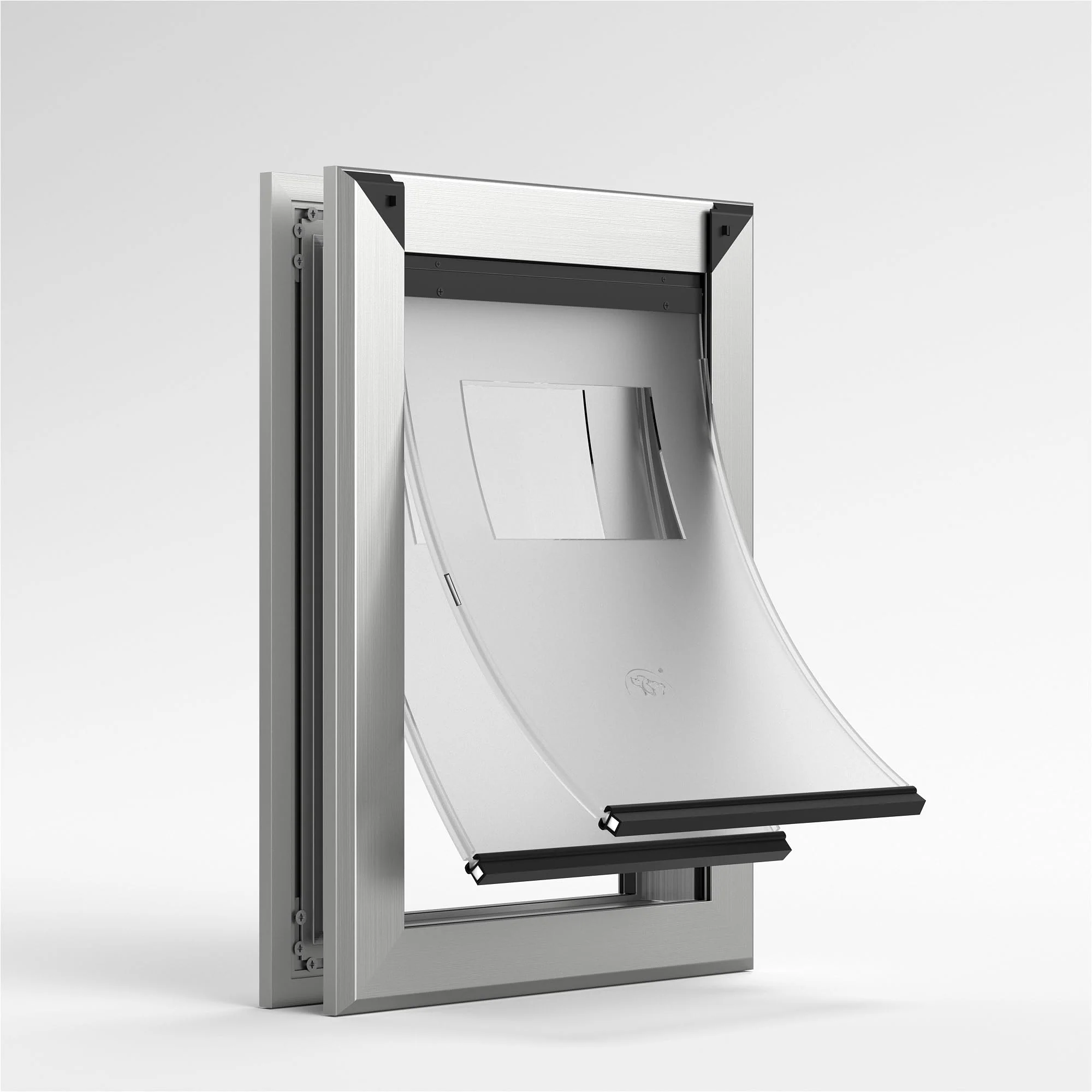 Lightweight MAVRICFLEX Heavy Duty X-Large Dog Door – Aluminum Frame Magnetic Double Flaps Up to 220 lbs Clean