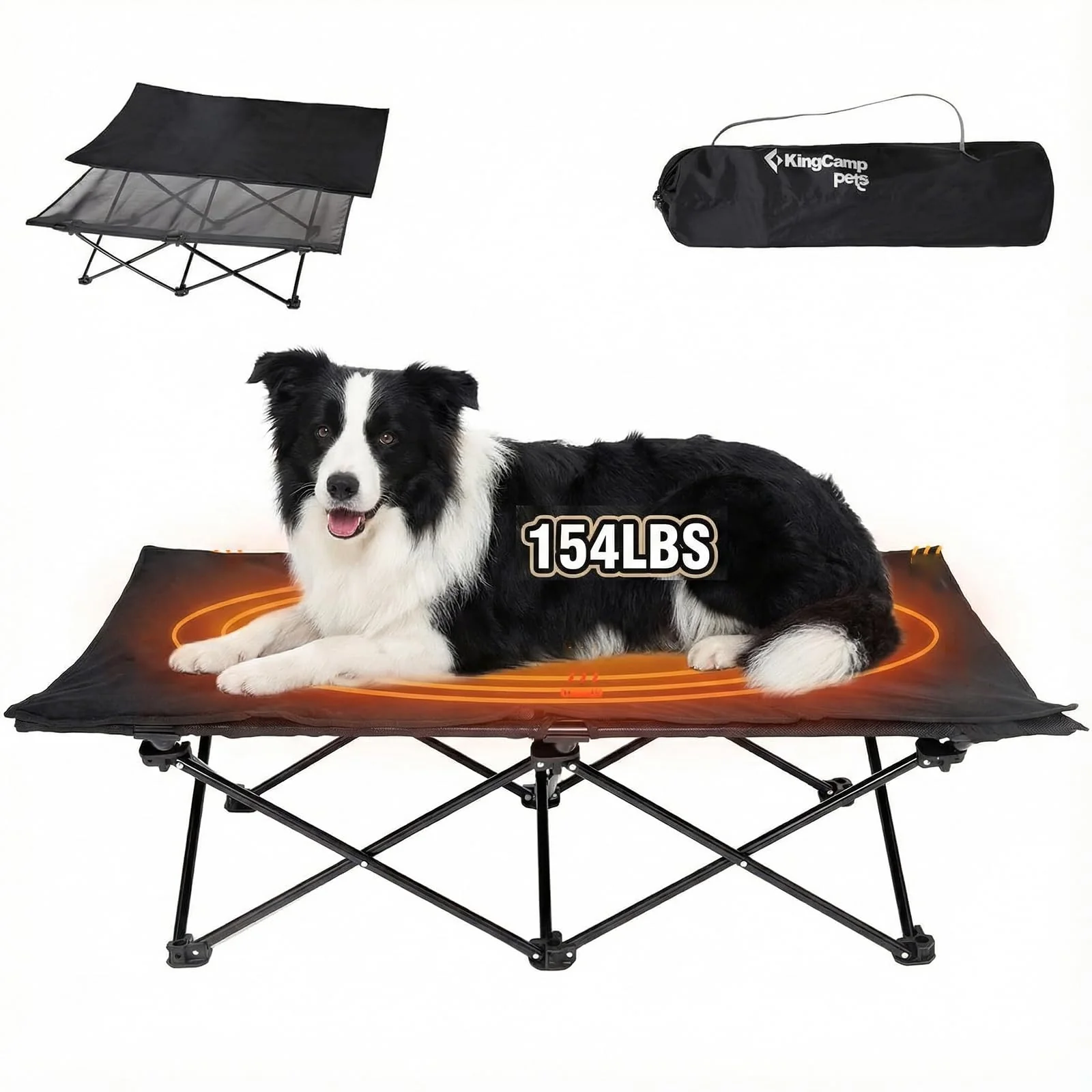 Quality KingCamp d Dog Bed for Large Dogs — Outdoor Raised Cot with Cooling Mesh Anti-Slip Feet High-Quality
