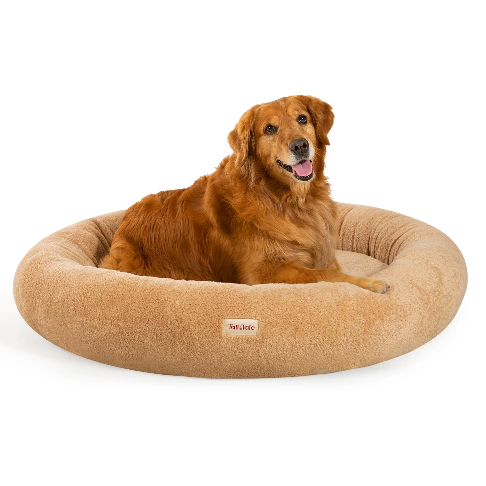 Reusable Tail Tale Self-Warming Donut Bed for Large Dogs — Orthopedic Memory Foam Trusted
