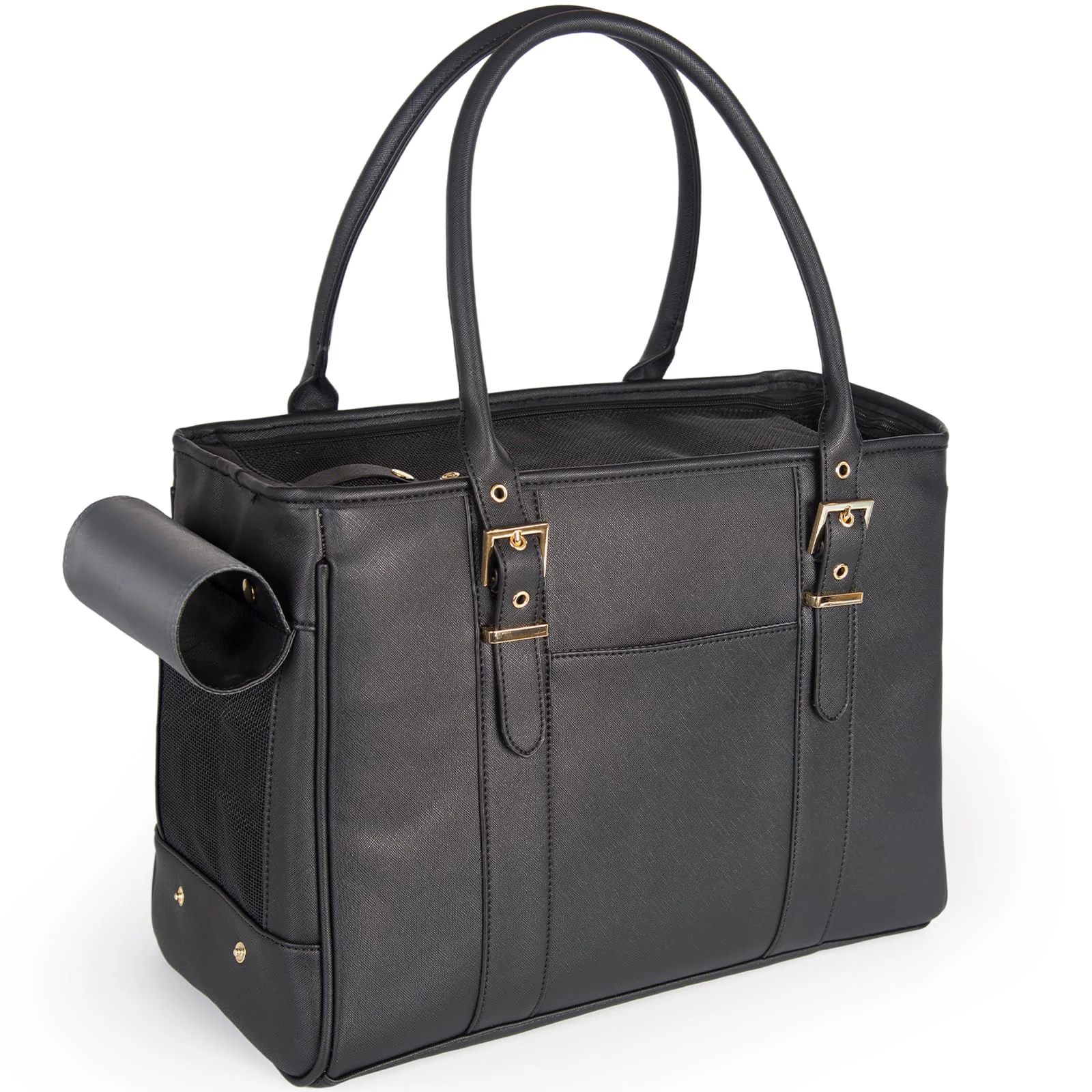 Official Minsong Fashion Pet Carrier — Leather Tote for Small Pets Airline- High-Performance