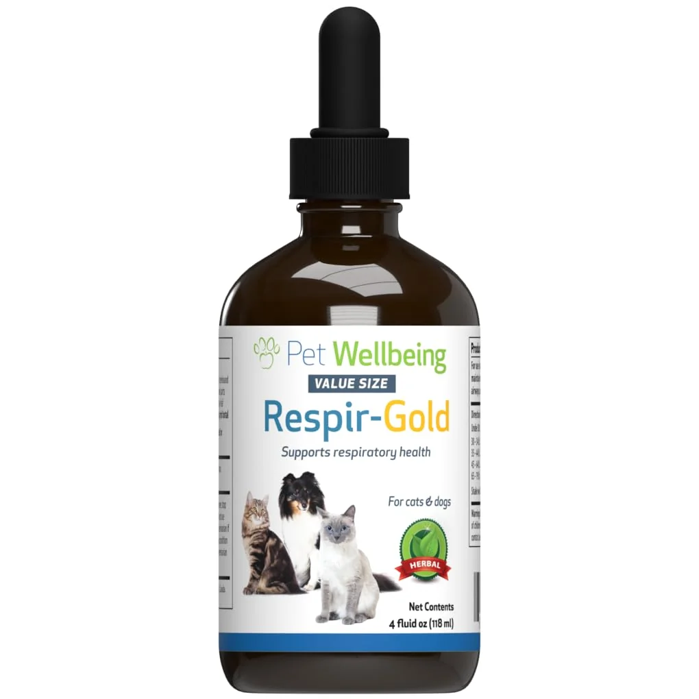 Efficient Pet Wellbeing Respir-Gold for Cats – Supports Healthy Breathing Open Airways 4 oz Trendy