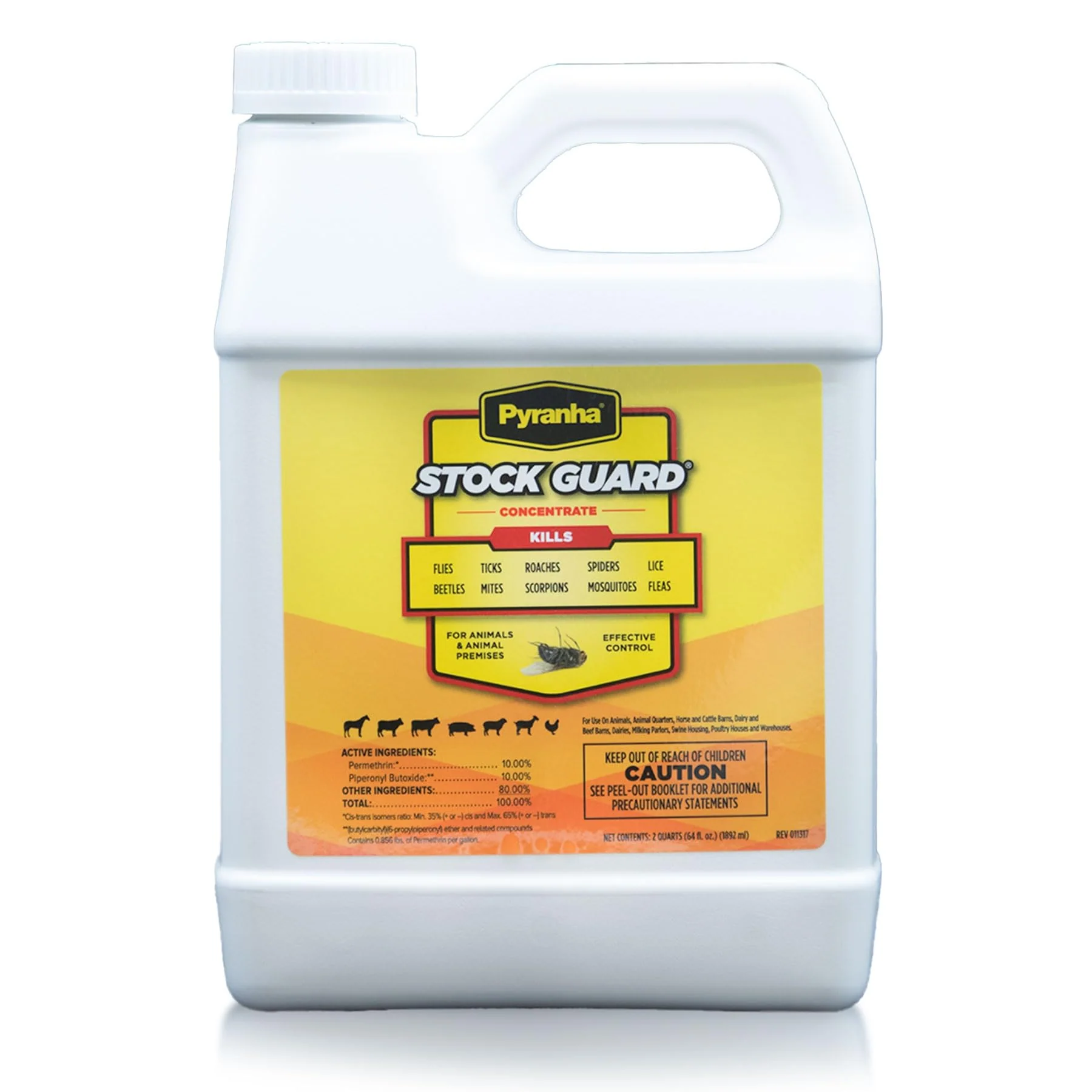 Exceptional Pyranha Stock Guard Concentrate 64 oz – Indoor Fly Control for Livestock Barns Dairies Poultry Swine Unique