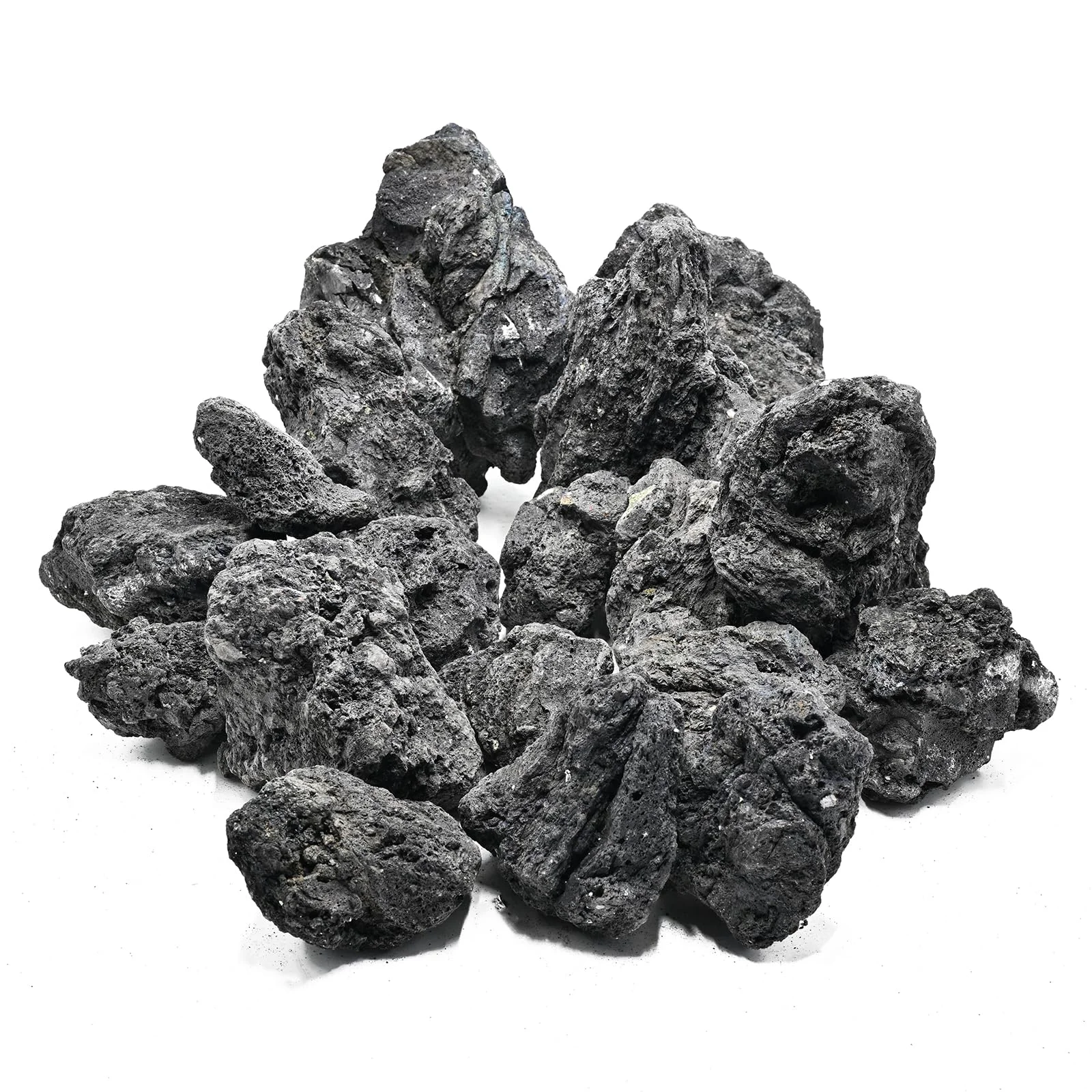 Official KINGRUI 4-9 inch Natural Volcanic Lava Rock for Aquariums Paludariums – 30lb 10-12pcs Modern