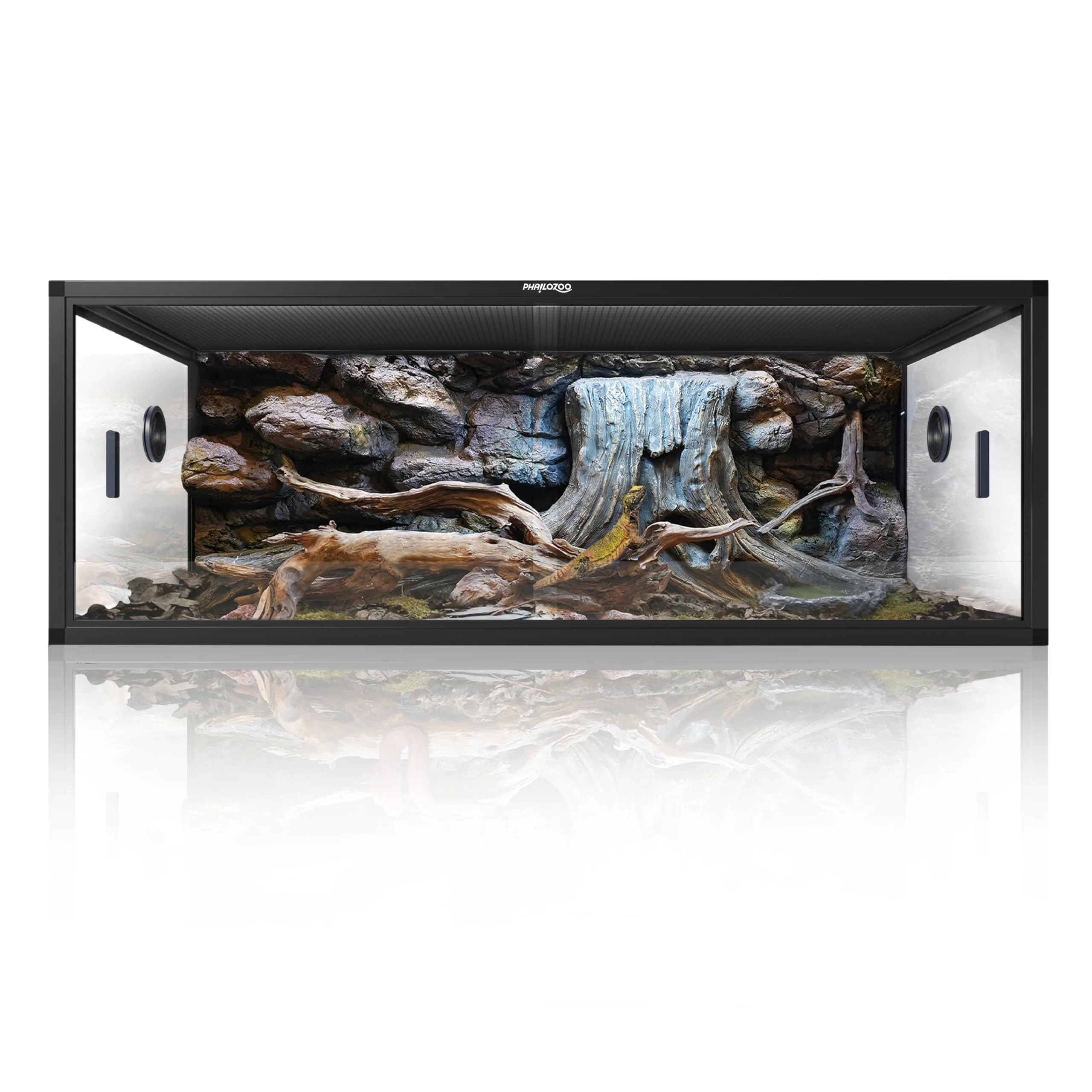 Authentic Phailozoo 85 Gallon Front-Opening Reptile Tank Easy Maintenance Top Ventilation 48 x 24 x 18 Top-Quality