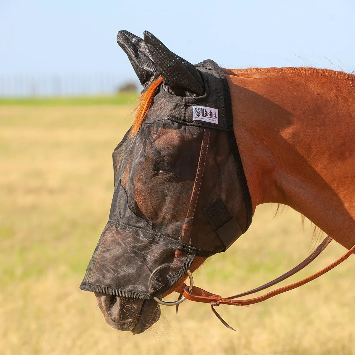 Modern Cashel Quiet Ride Fly Mask Draft – Long Nose Ears Black Trail-Ready Protection Detailed