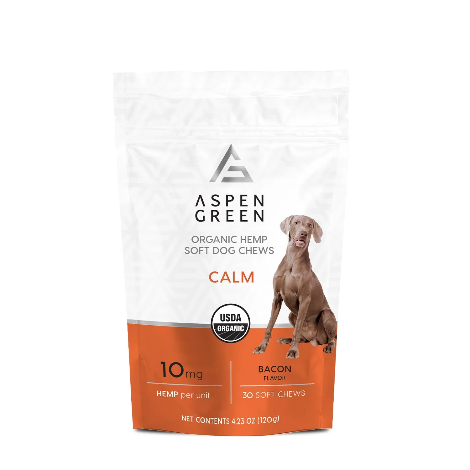 Powerful Aspen Green USDA Organic Hemp Calming Chews for Dogs – Bacon Flavor 10mg Hemp per 4g 30 Treats Unique