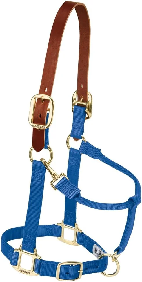 Trusted Weaver Equine Breakaway Horse Halter Supple Leather Crown Adjustable Chin Throat Snap Halters for Horses Equine Tack Minimalist