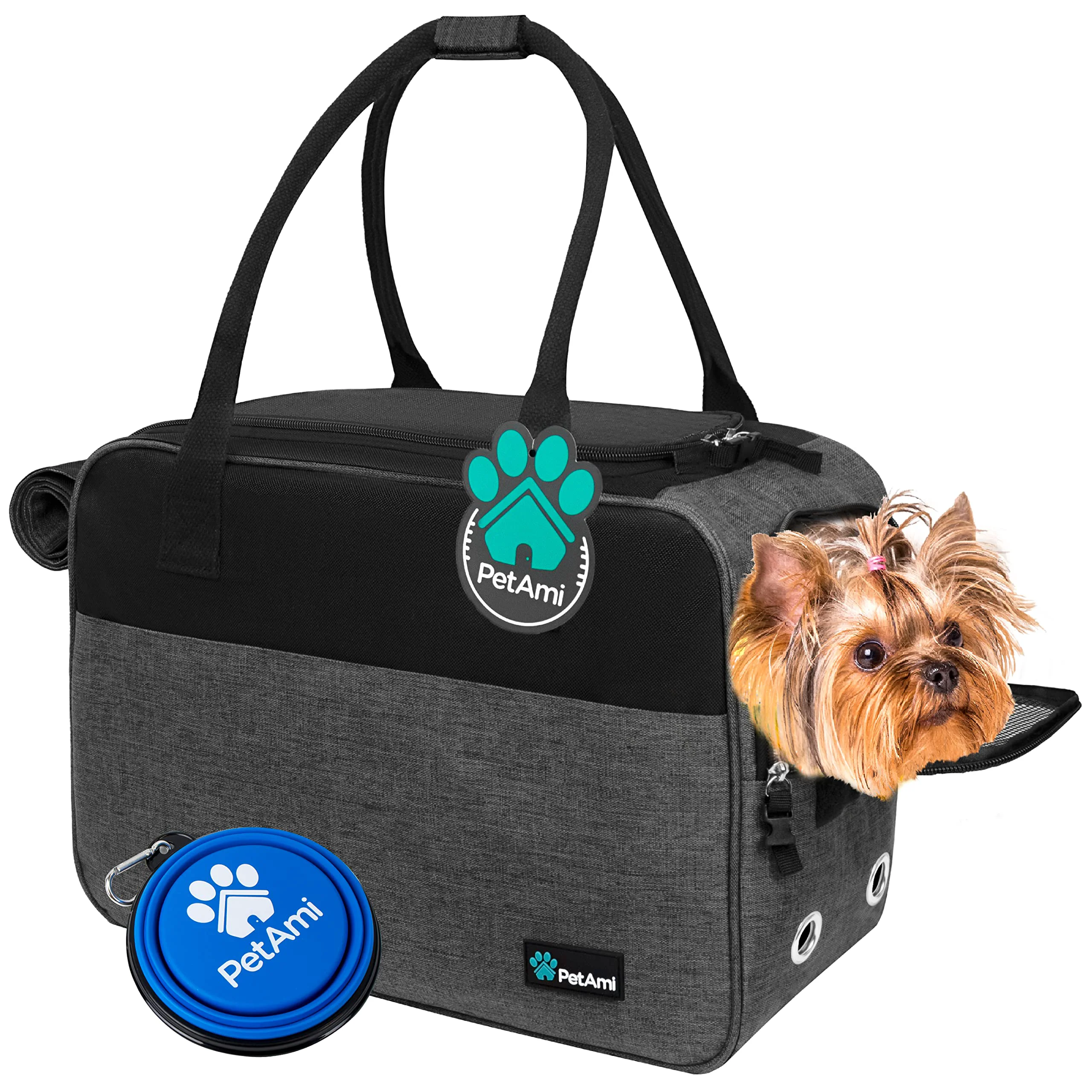 Elite PetAmi Dog Purse Carrier for Small Dogs — Airline- Soft Sided Carrier with Sherpa Bed Fine Crafted