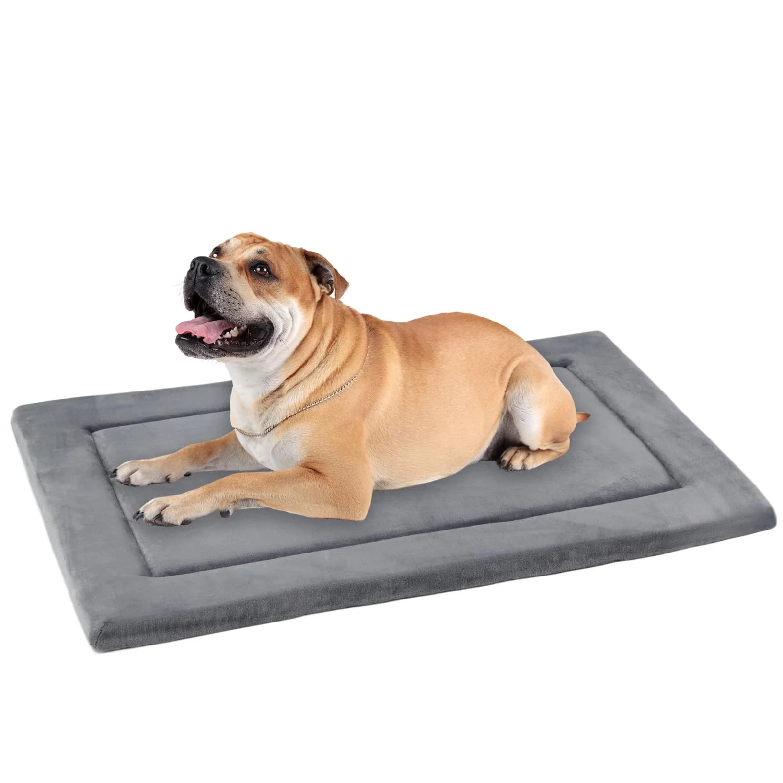Carefully Designed KHONSU PET Dog Bed Mat for Crate — Slim 1.1in Cooling Pad Reversible Flannel Waterproof Canvas for Dogs up to 70 lbs Sophisticated