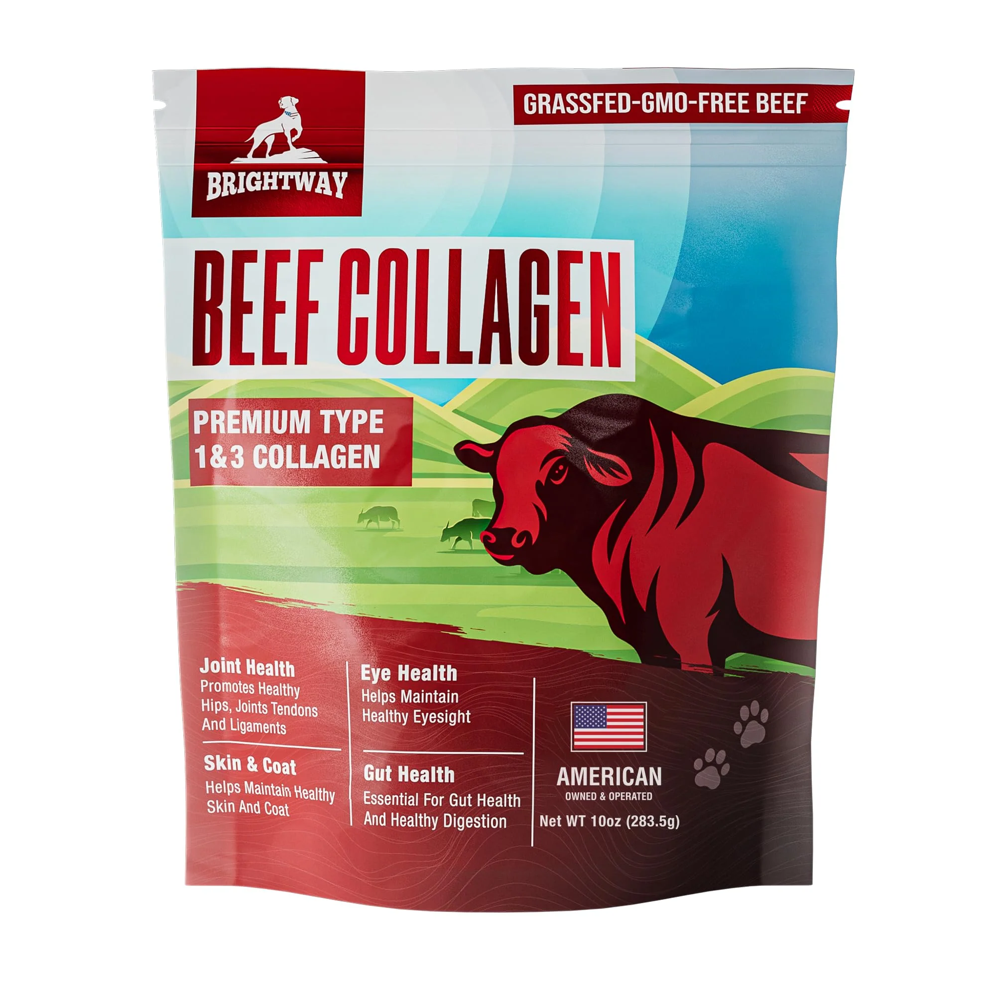Outstanding Brightway Pets Grass-Fed Collagen for Dogs — Skin Coat Joint Support All Natural Organic