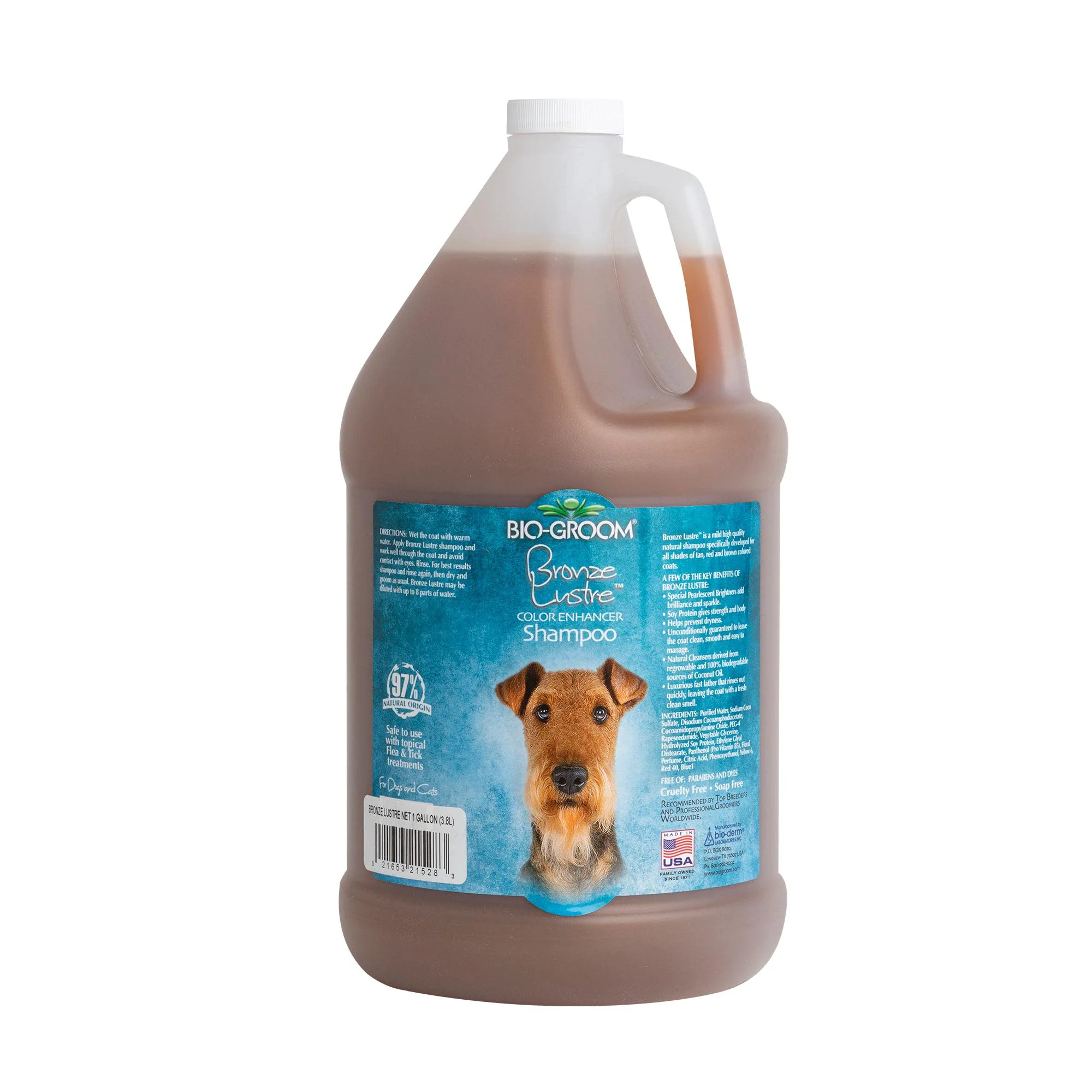 Specialty Bio-Groom Bronze Lustre Enhancer Shampoo – 1 Gallon for Brown Tan Red Coats Breathable