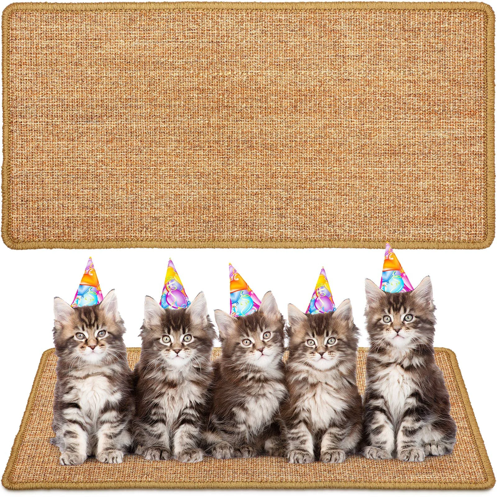 Responsible Riakrum 2-Pack 32x16 Sisal Cat Pad – Rectangular Scratch Mat for Furniture Sofa Walls Brown Trendy