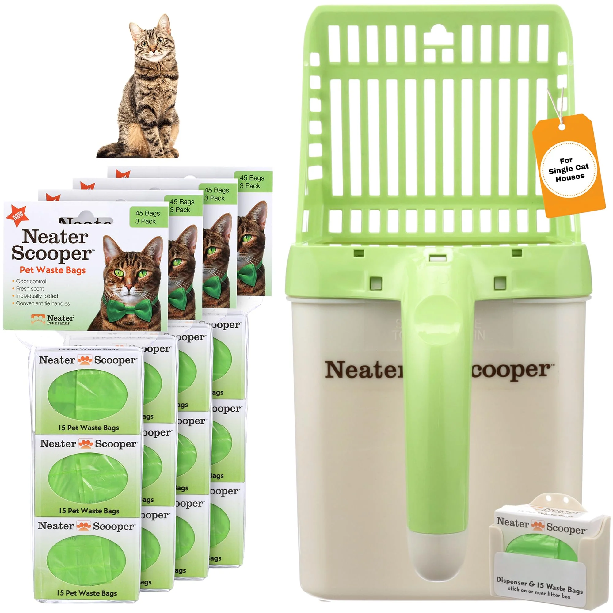 Excellent Neater Scooper Standard Cat Litter Scoop with 195 Refills Mess- Cleanup Neater Pet Brands Functional